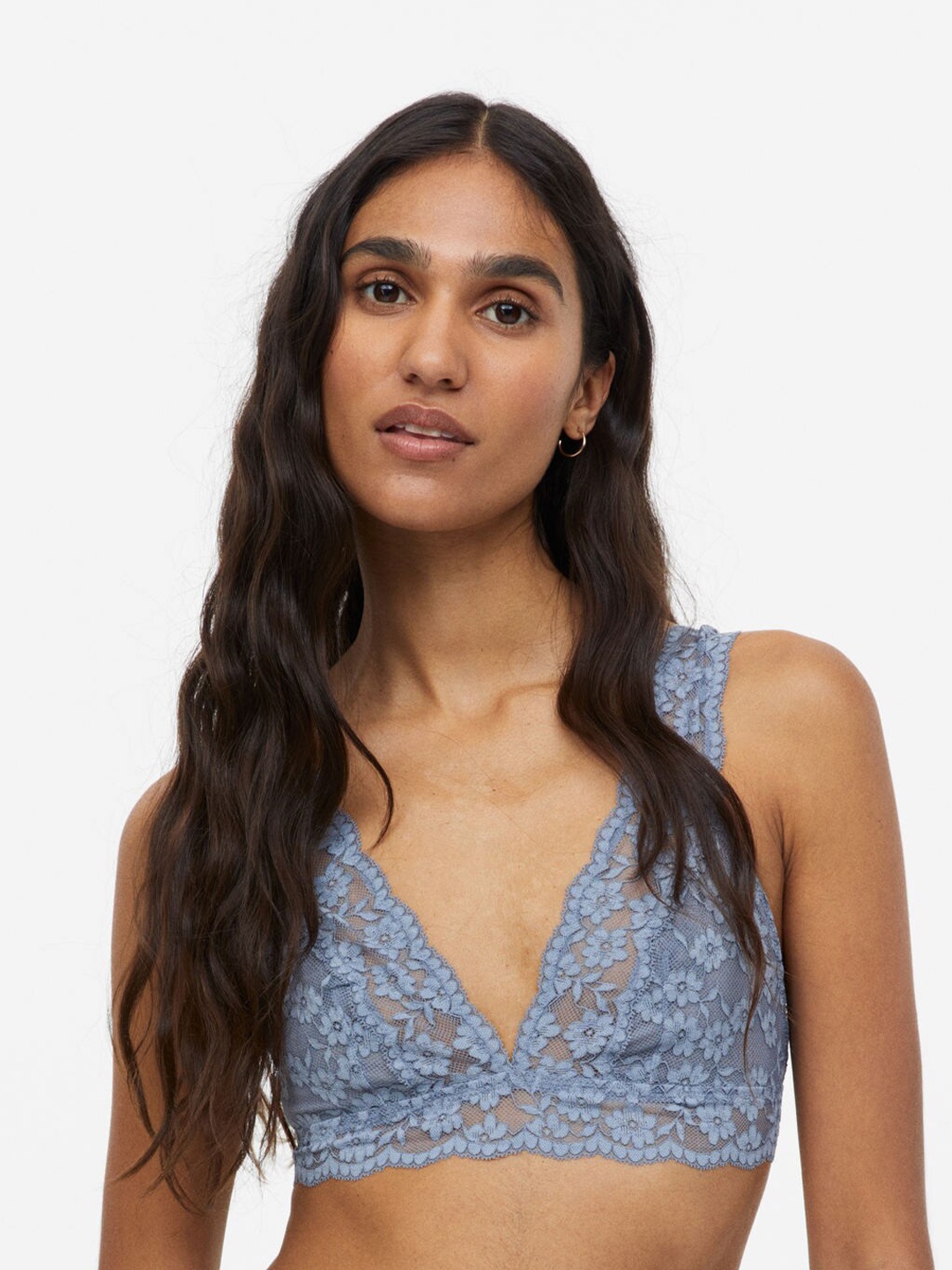 

H&M 2-Pack Soft Lace Bras, Blue