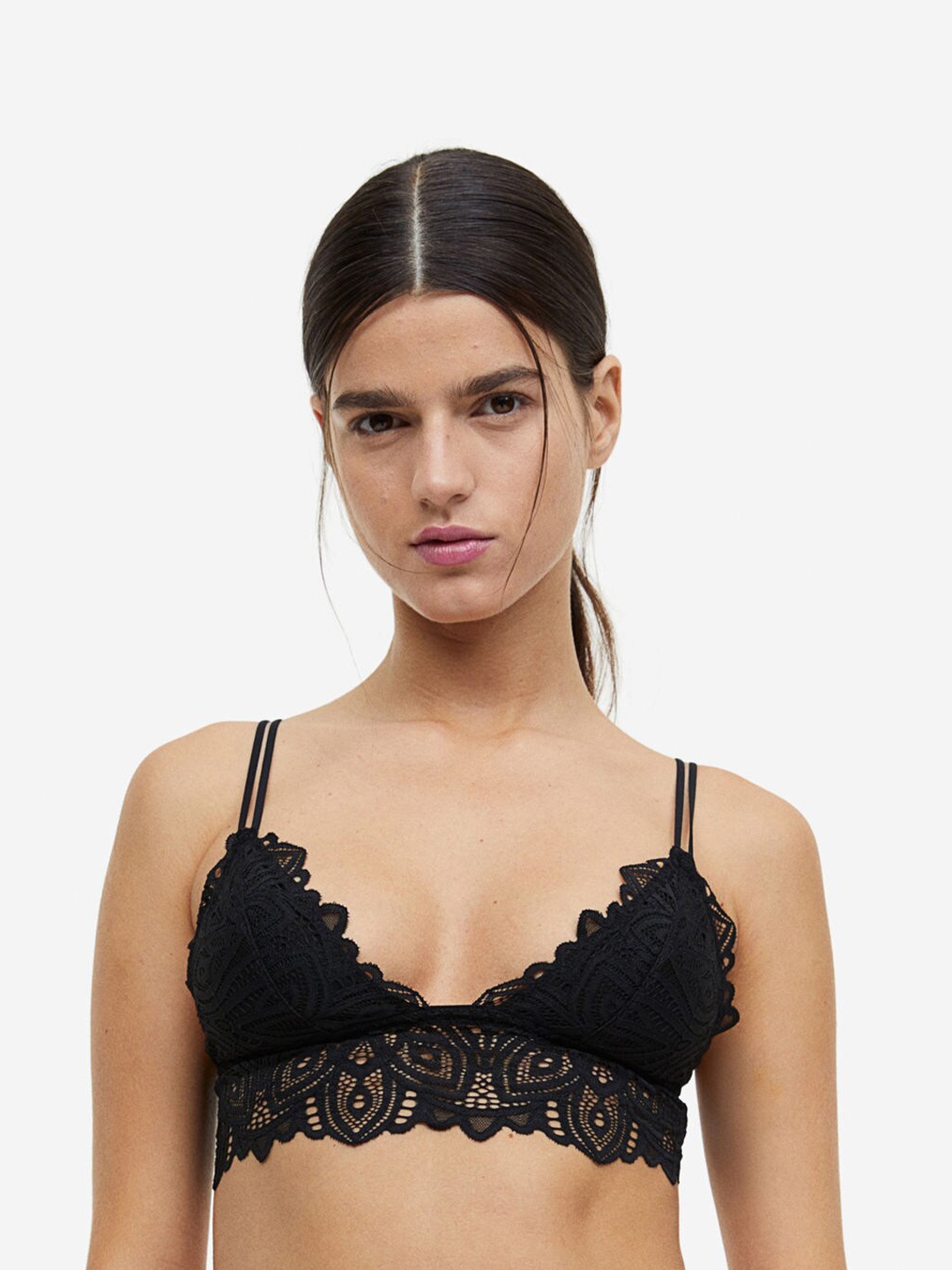 

H&M Lace Bralette, Black