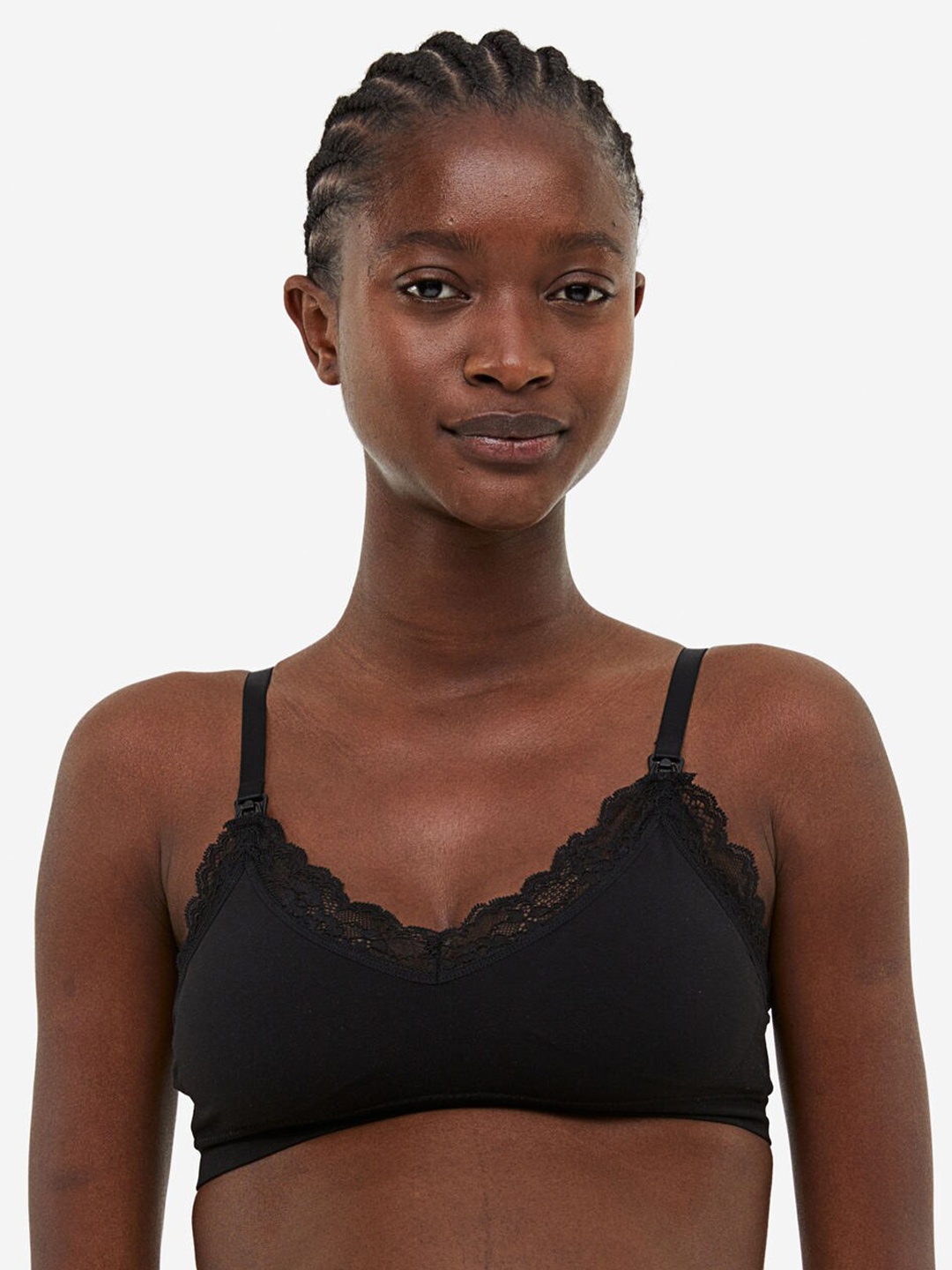 

H&M MAMA 2-Pack Seamless Padded Nursing Bras, Black