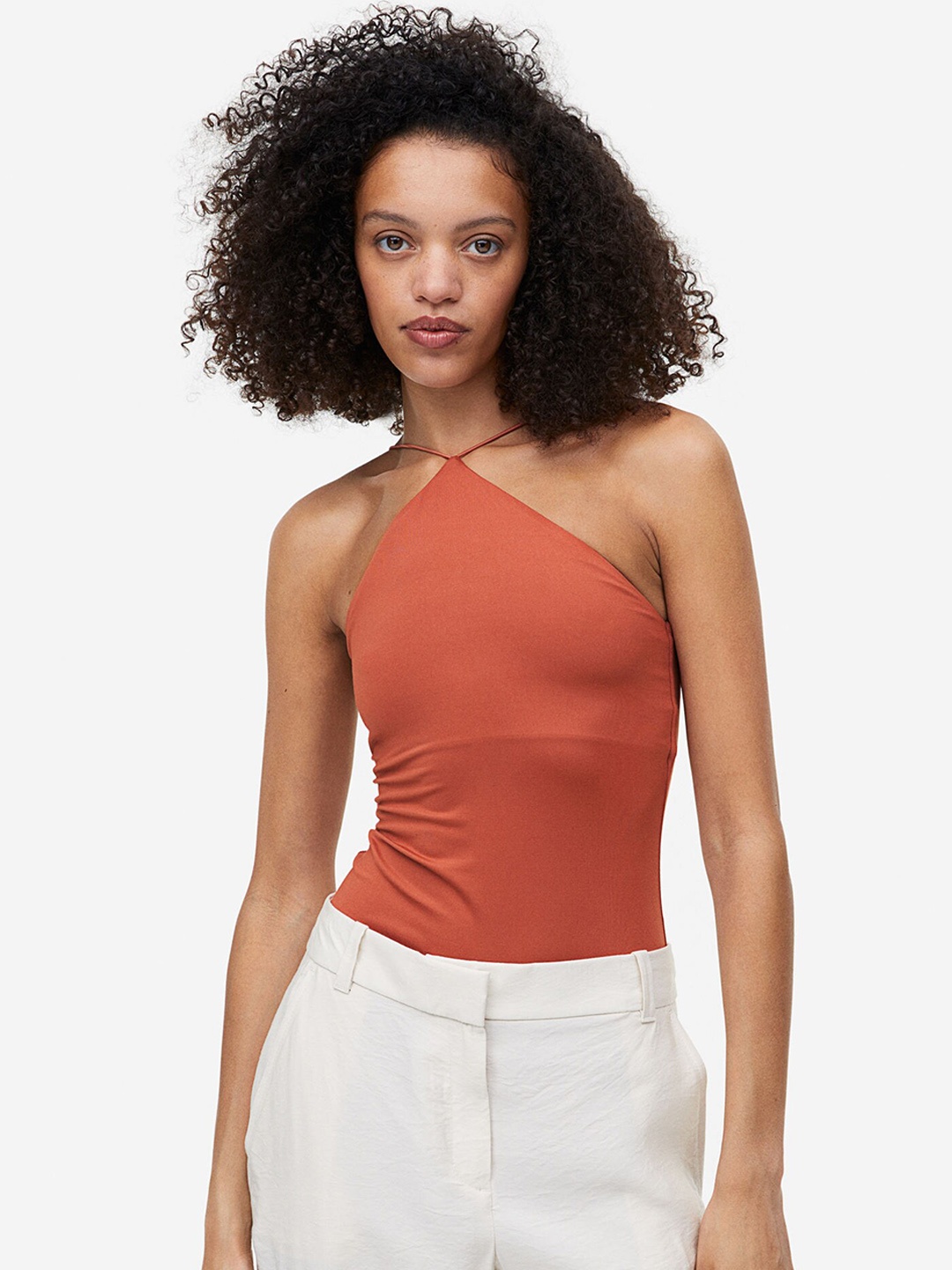 

H&M Jersey Thong Bodysuit, Rust