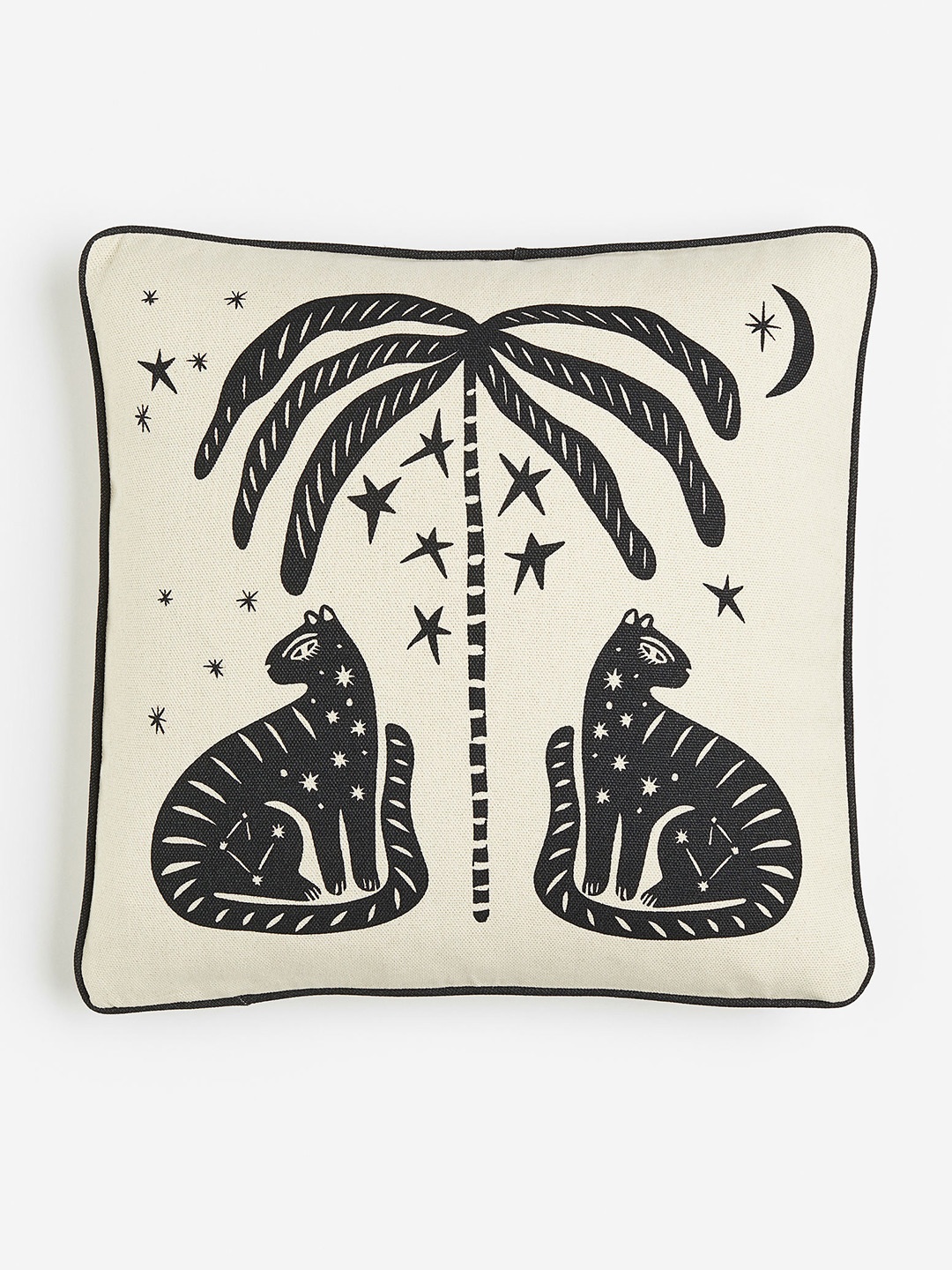 

H&M Beige Printed Cotton Cushion Cover