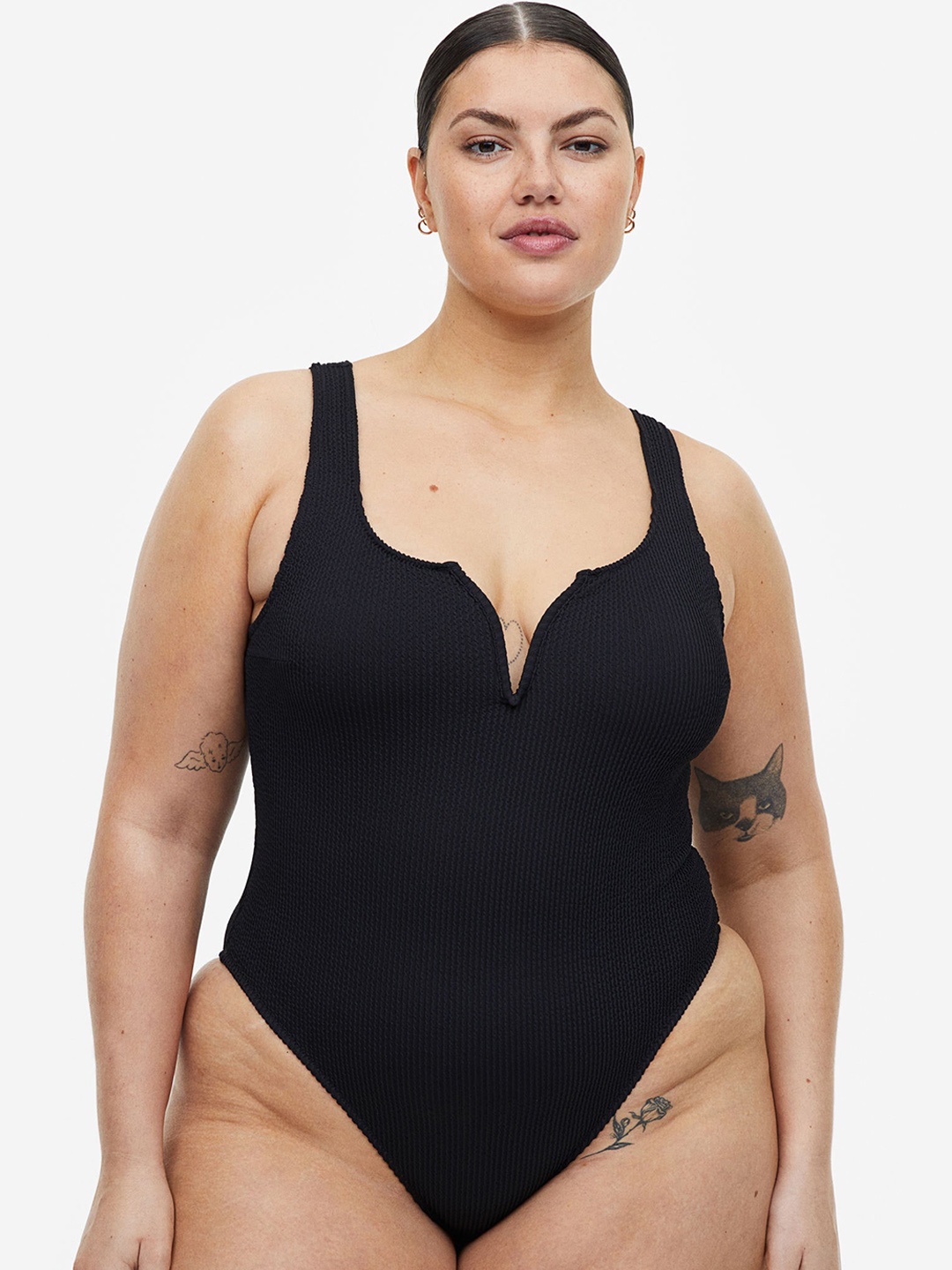 

H&M High-Leg Swimsuit, Black