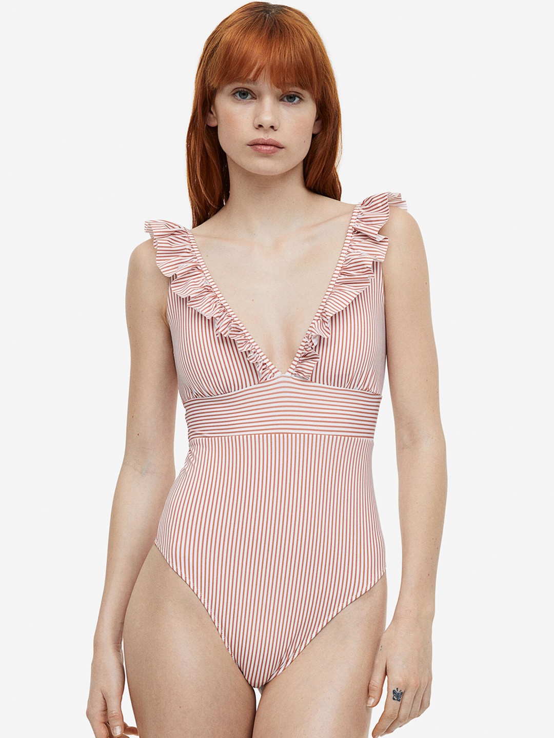 

H&M Padded-Cup Swimsuit, Red