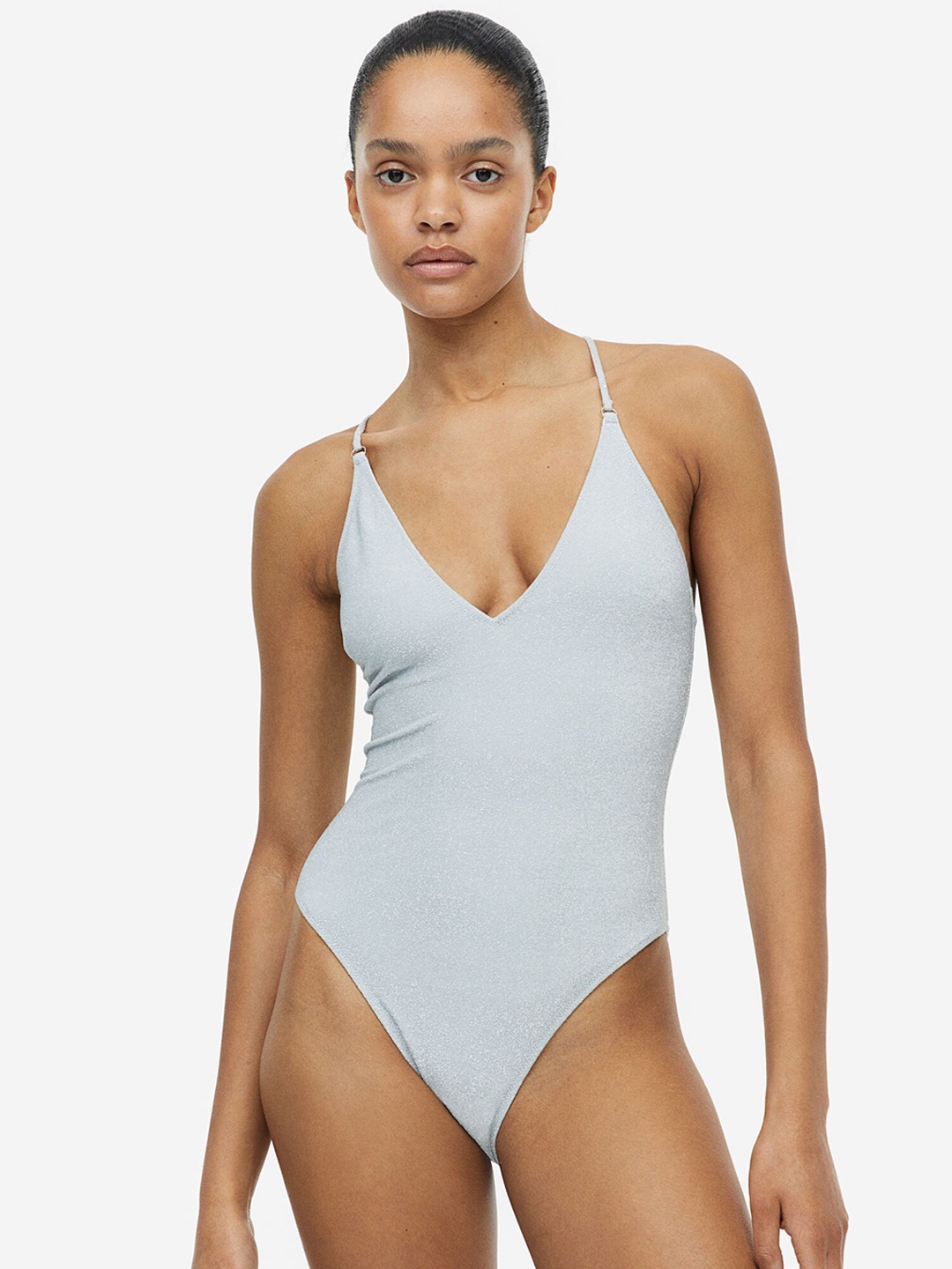 

H&M High Leg Swimsuit, Grey