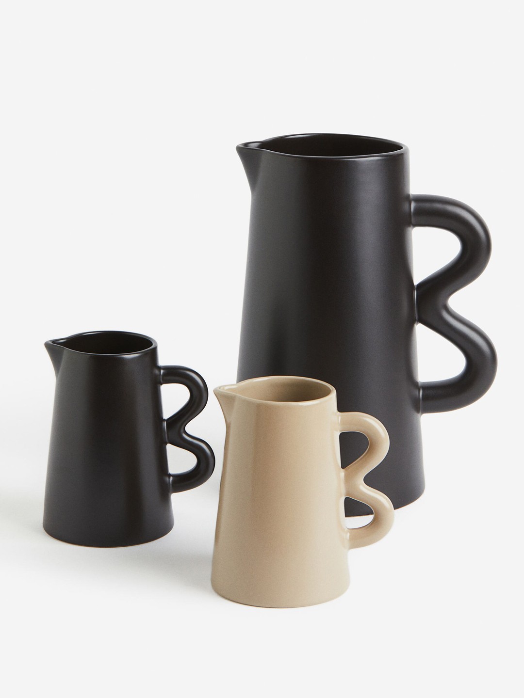 

H&M Black Glazed Stoneware Jug