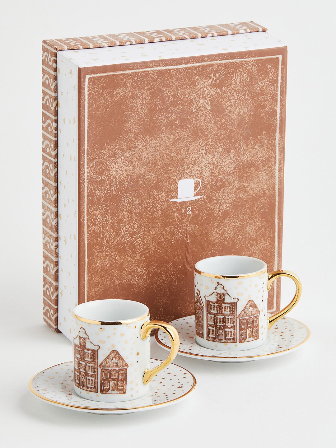 

H&M White & Brown 2-Pack Espresso Cups & Saucers