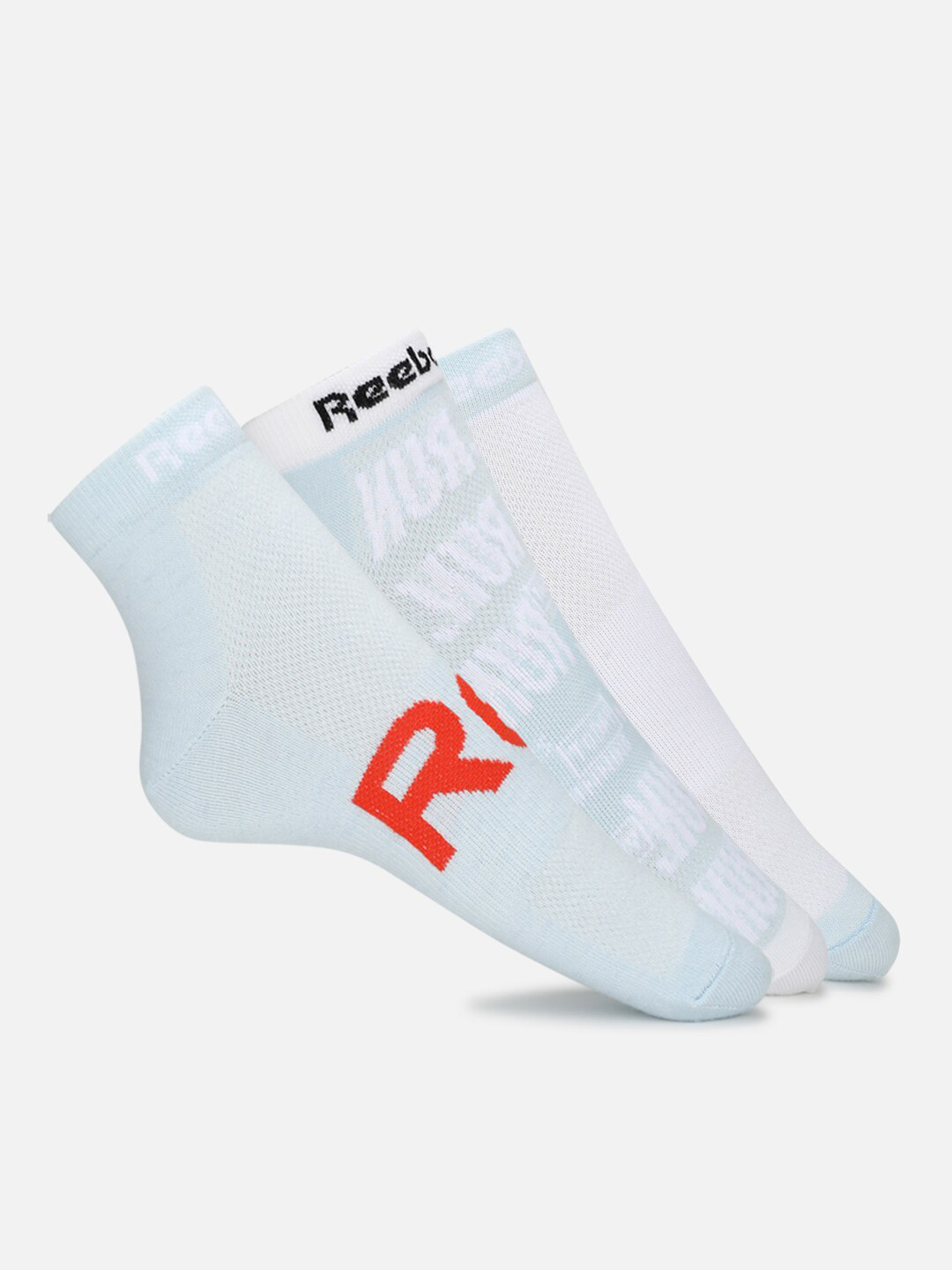 

Reebok Women Pack of 3 Patterned Ankle-Length Socks, White