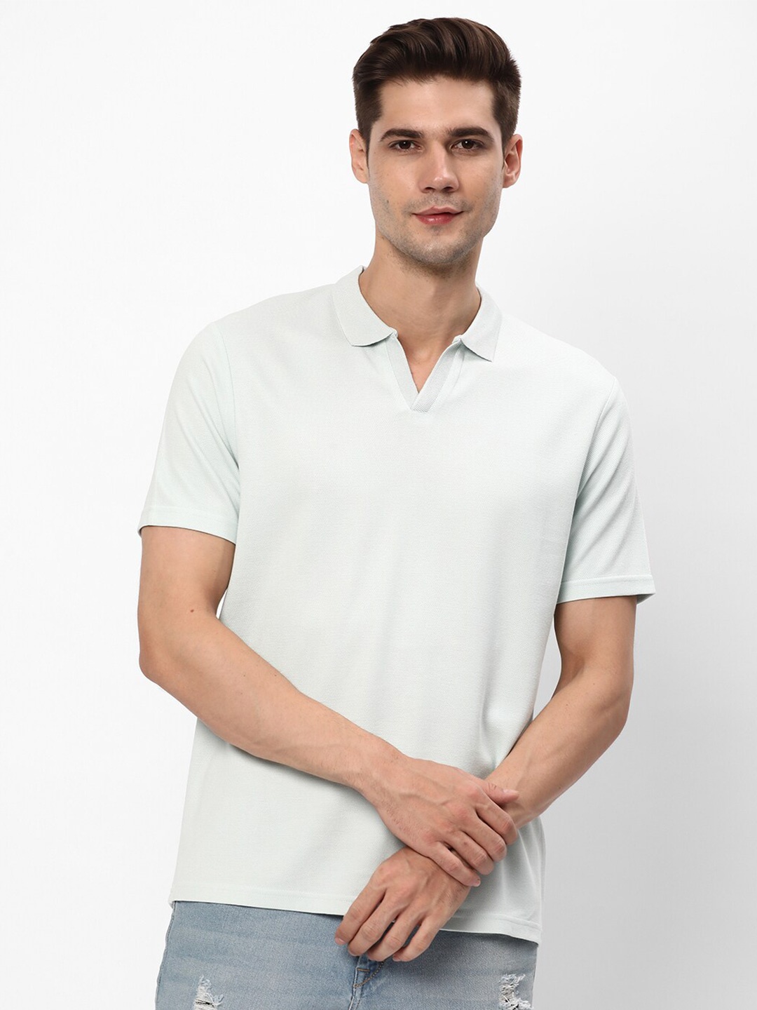 

R&B Polo Collar Regular Fit T-shirt, Green