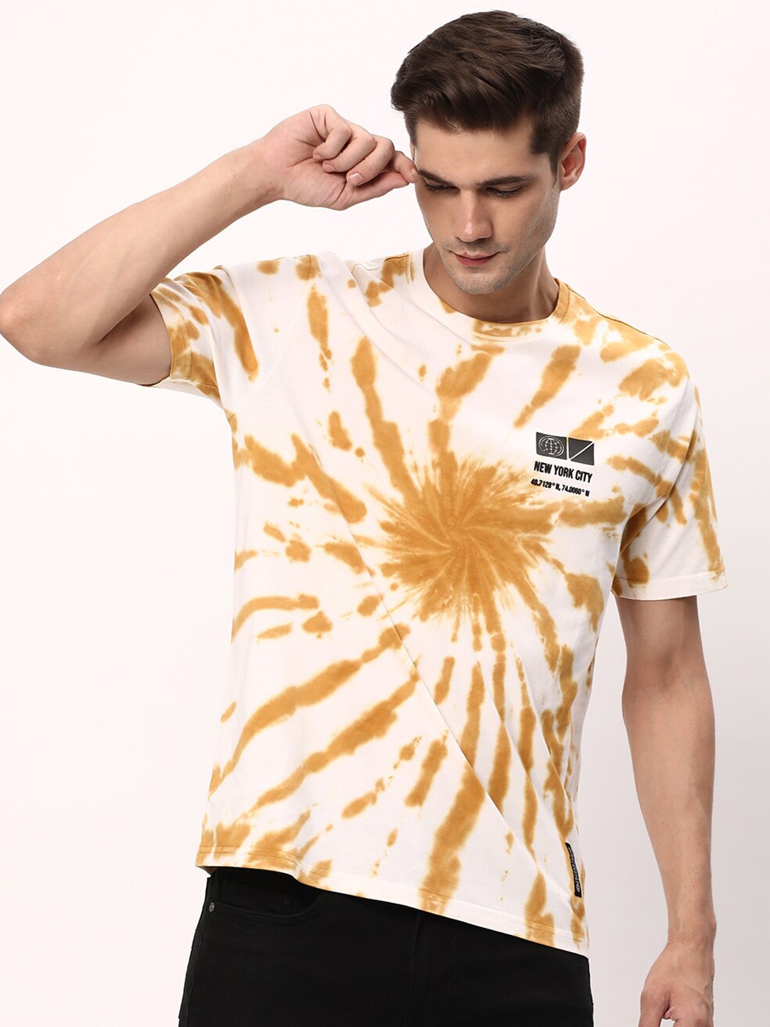 

R&B Tie & Dyed Cotton T-shirt, White