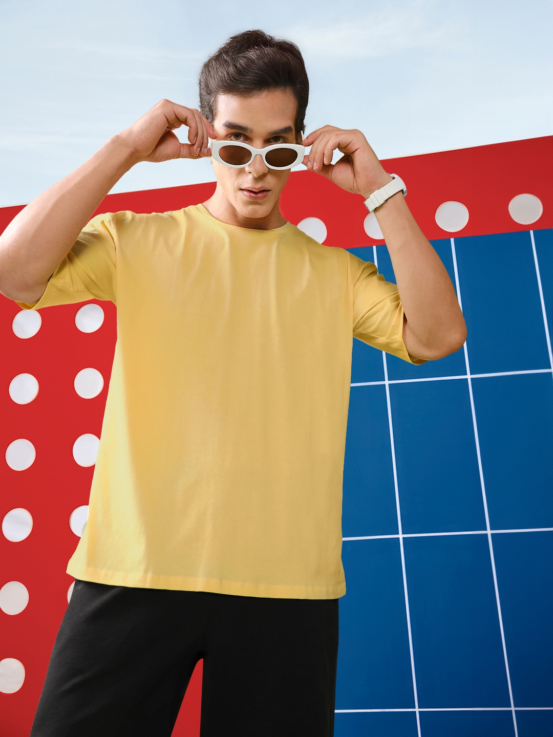 

Harvard Solid Pure Cotton Oversized T-shirt, Yellow