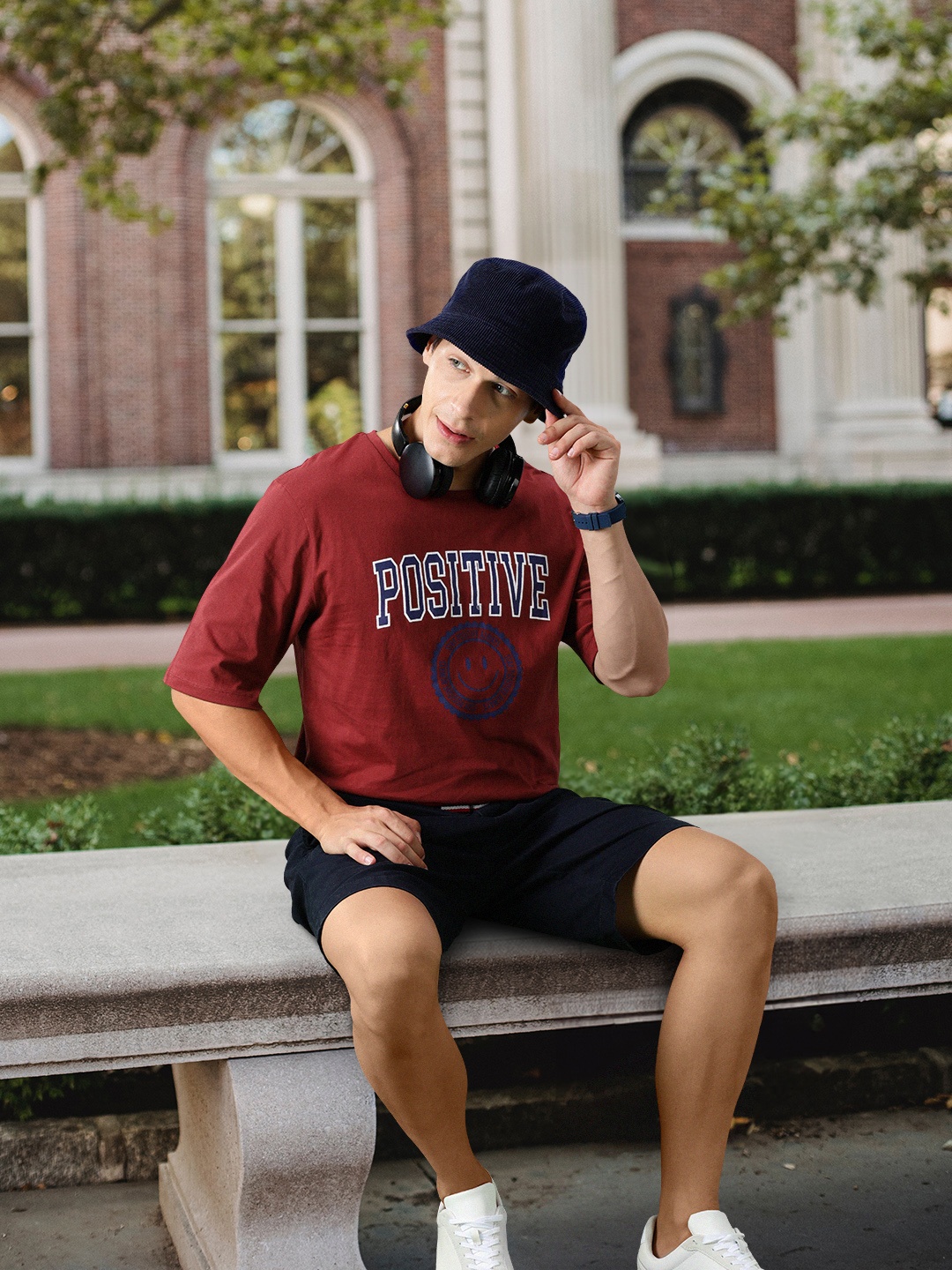 

Harvard Printed Pure Cotton T-shirt, Maroon