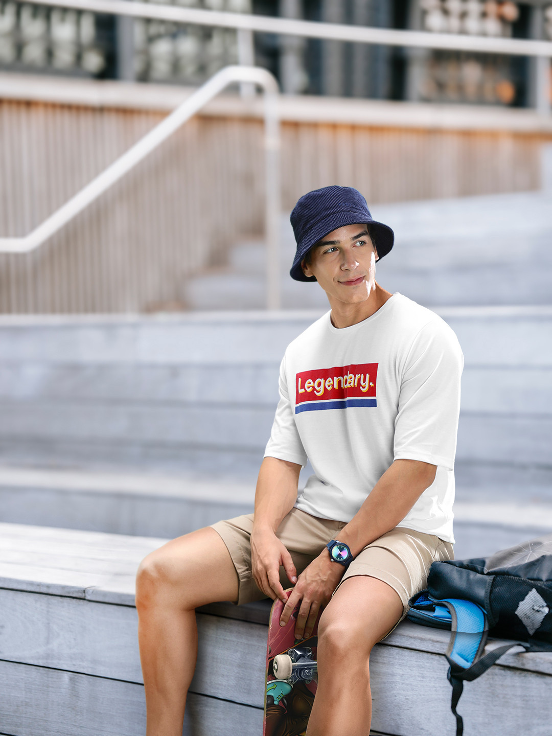 

Harvard Typography Printed Pure Cotton Oversized T-shirt, White