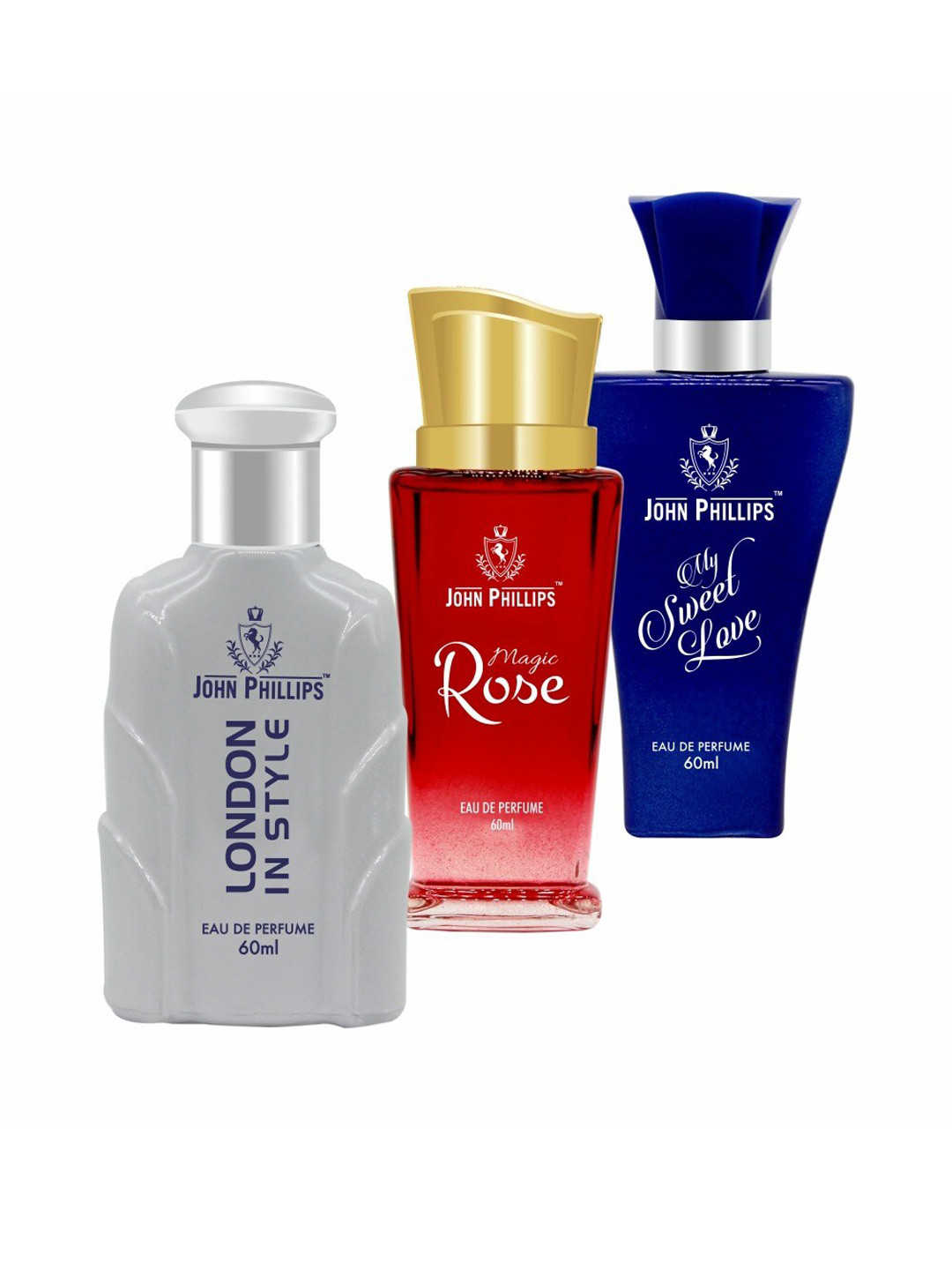 

JOHN PHILLIPS Set Of 3 London In Style - Magic Rose & My Sweet Love - 60ml Each, White
