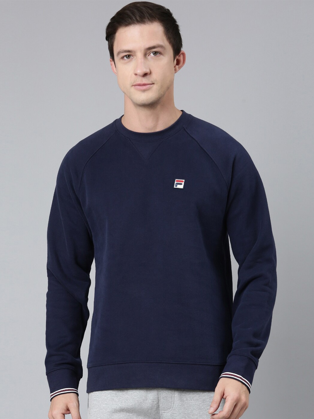 

FILA Round Neck Cotton Sweatshirt, Navy blue