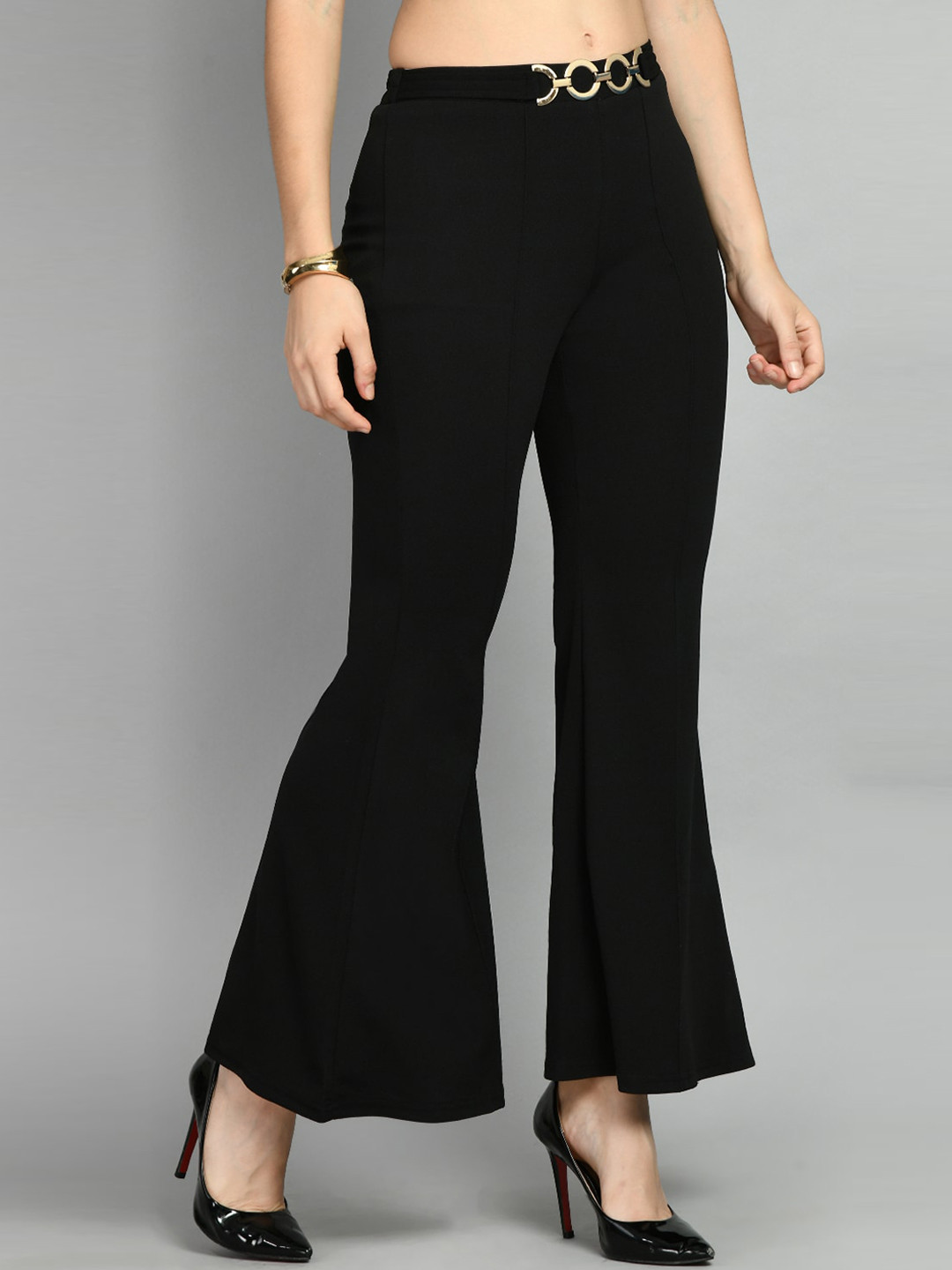 

IUGA Women Relaxed Straight Leg Bootcut Trousers, Black