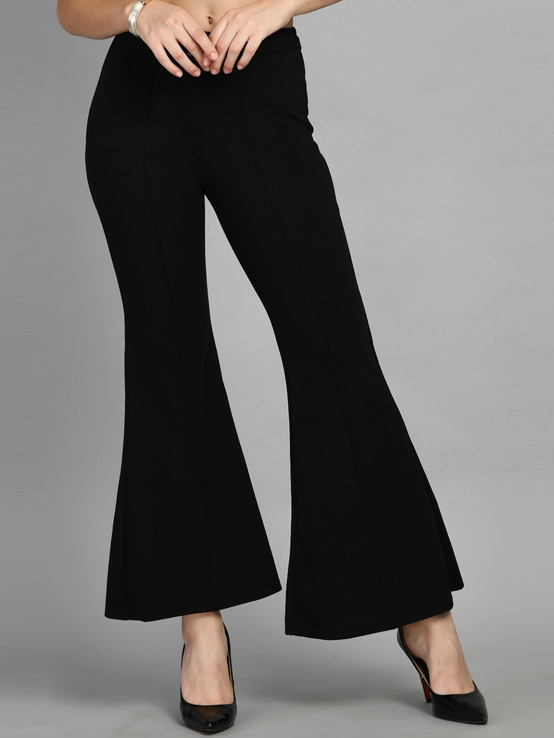 

IUGA Women Relaxed Straight Leg Bootcut Trousers, Black