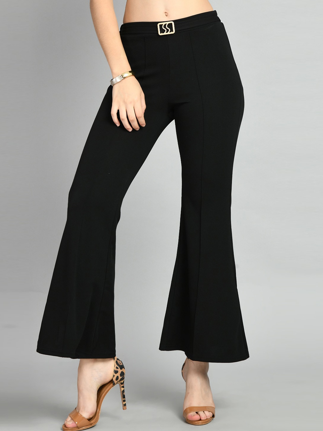 

IUGA Women Relaxed Straight Leg Bootcut Trousers, Black