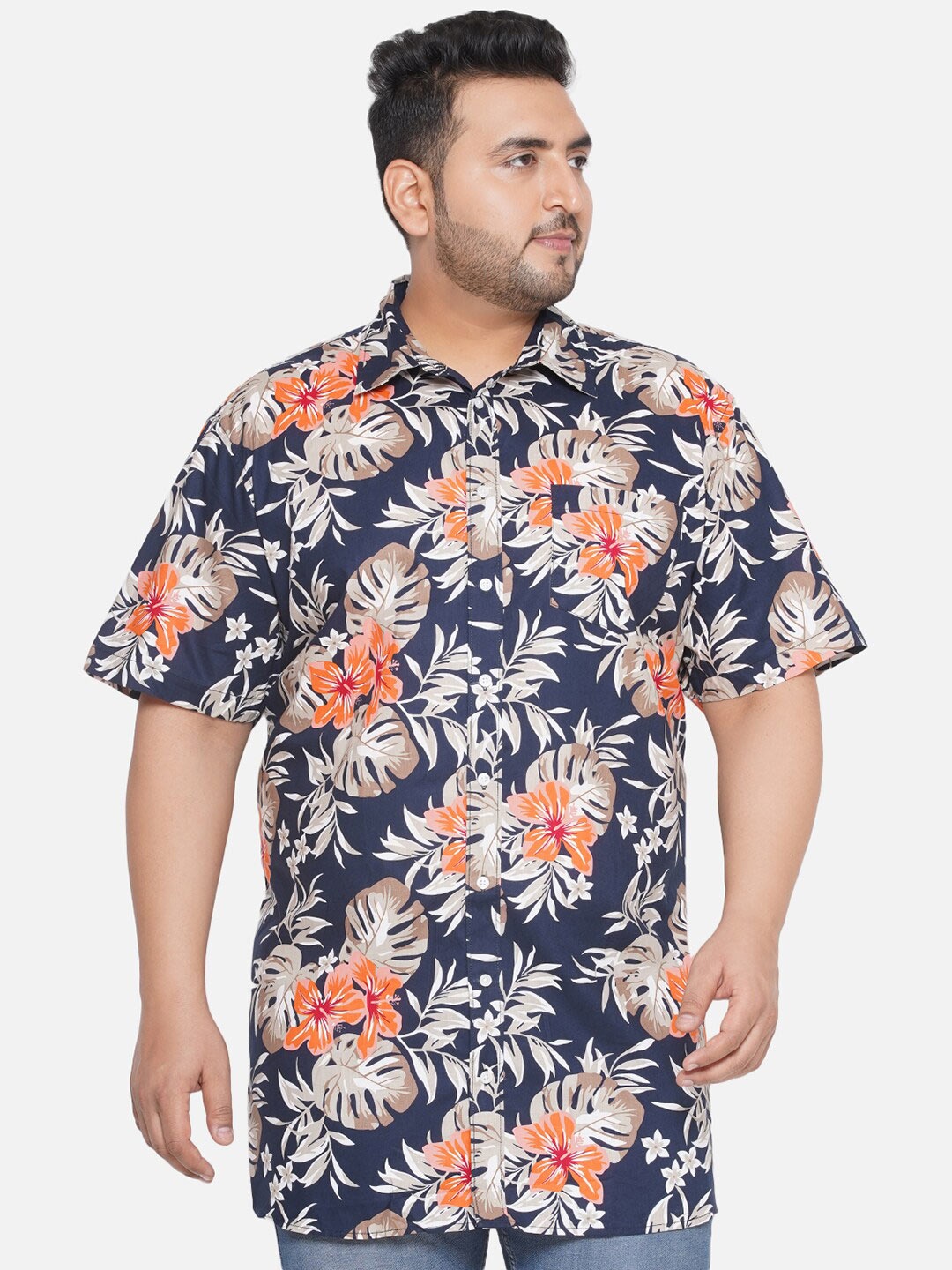 

Santonio Floral Opaque Printed Cotton Casual Shirt, Blue