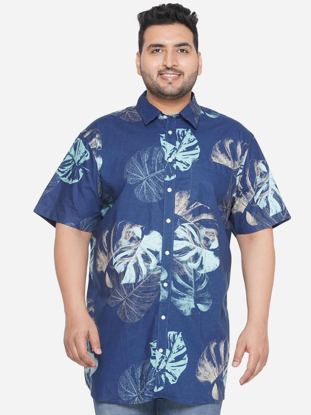 

Santonio Floral Printed Cotton Casual Shirt, Blue