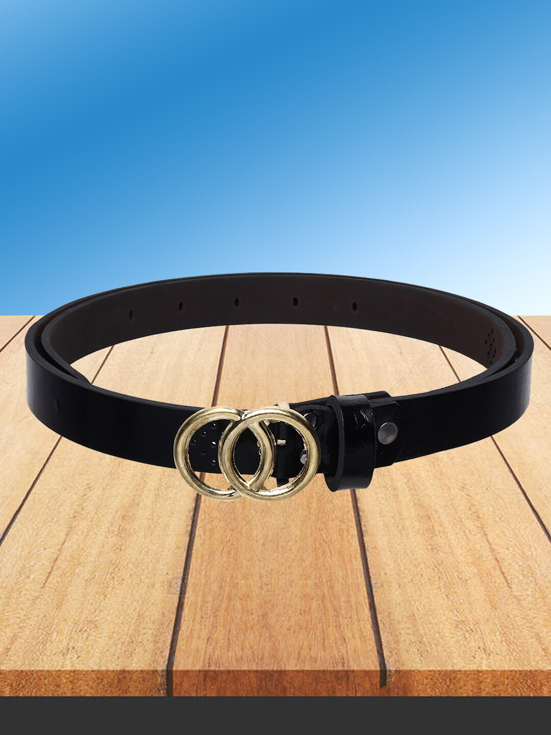 

DressBerry Women Synthetic Leather Casual Belt, Black