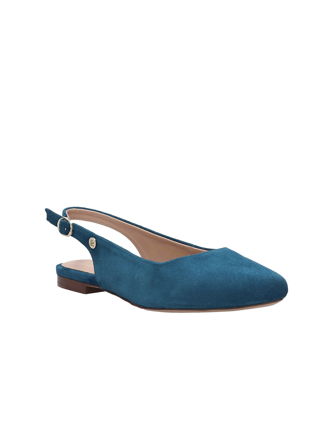 

BAGATT Tabea Pointed Toe Leather Mules With Buckle Closure, Teal