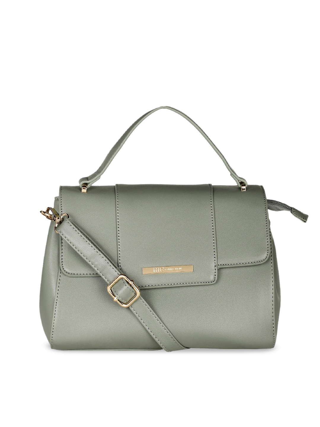 

Marie Claire Green Leather Structured Satchel Hand Bag