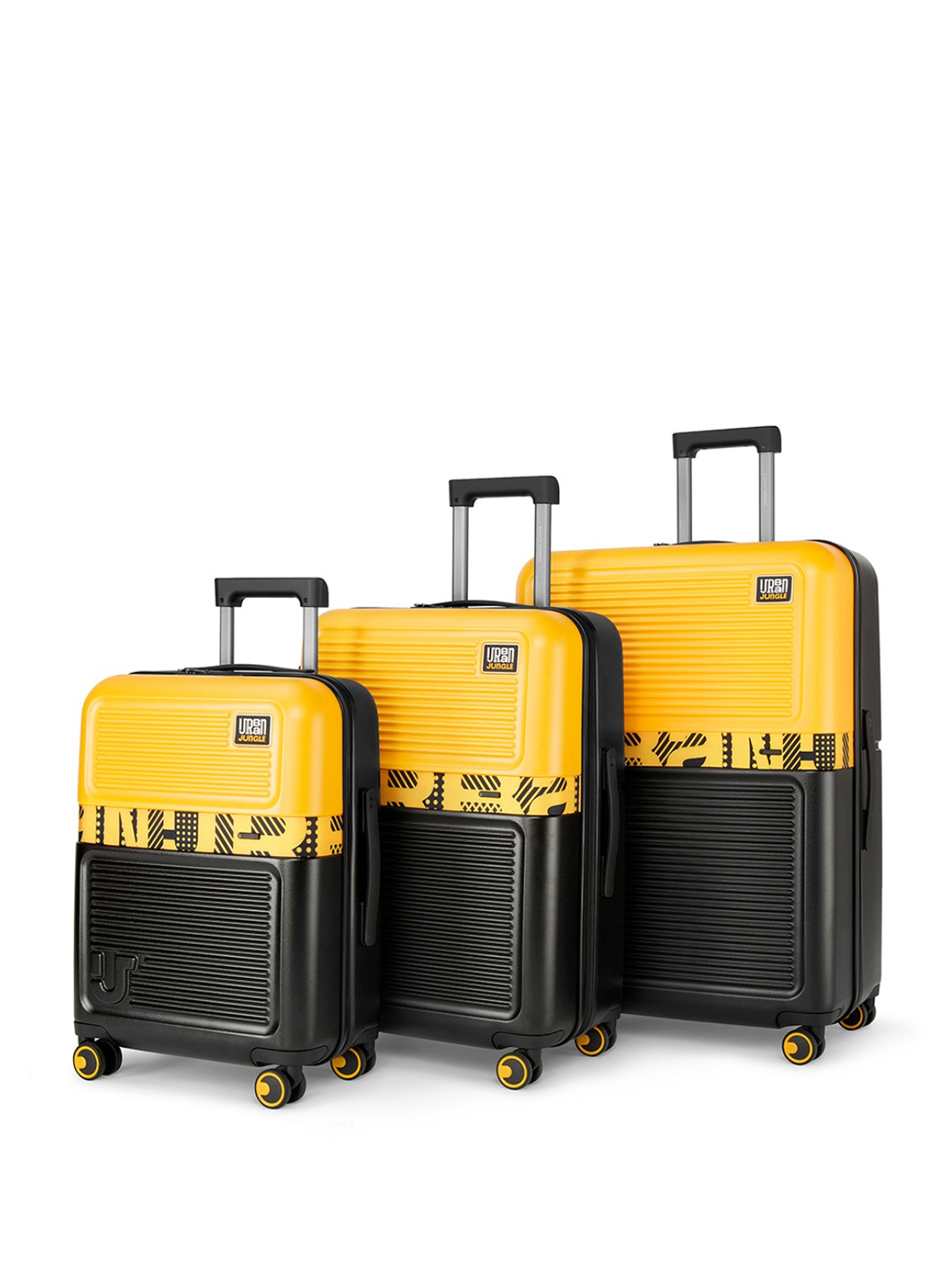 

Urban Jungle by Safari Set Of 3 Yellow & Grey Hard Luggage Trolley