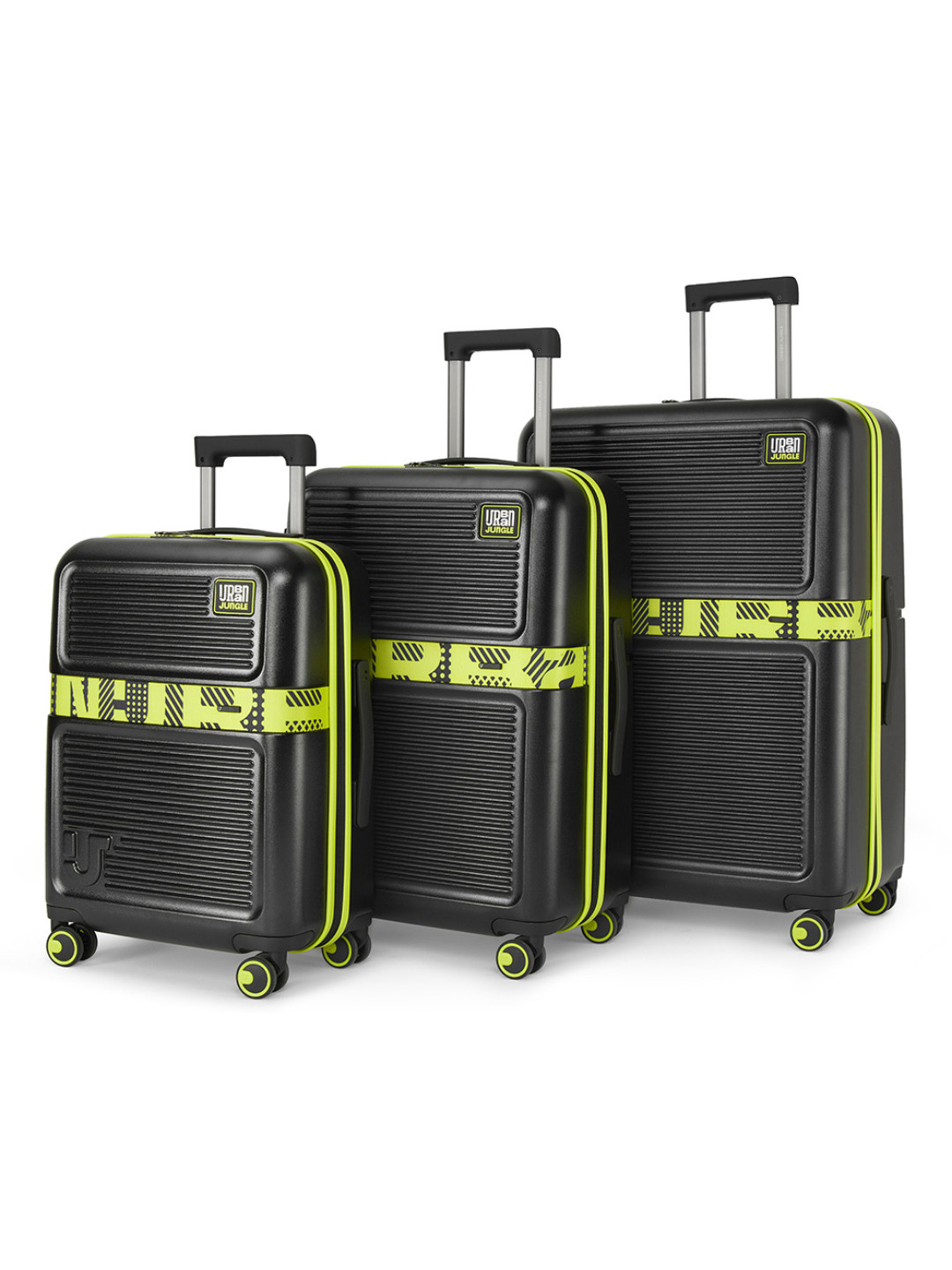Urban Jungle by Safari Set of 3 Midnight Glow Hardside Trolley Polycarboante Suitcase