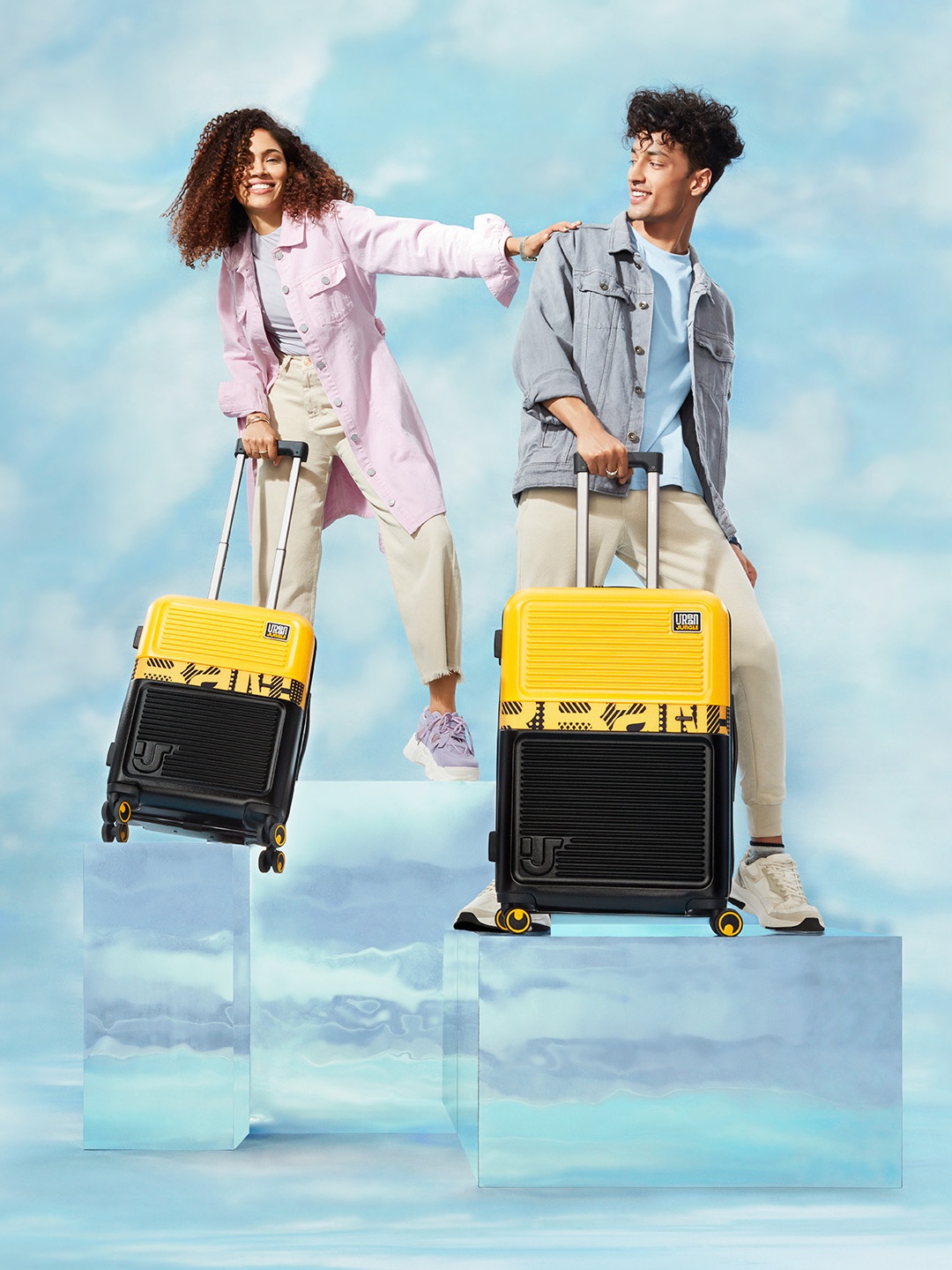 

Urban Jungle by Safari Textured Hard Sided Medium Trolley Suitcase, Yellow