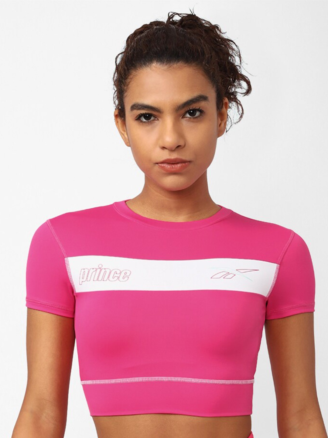 

Reebok Printed RXP Crop Tank Top, Pink