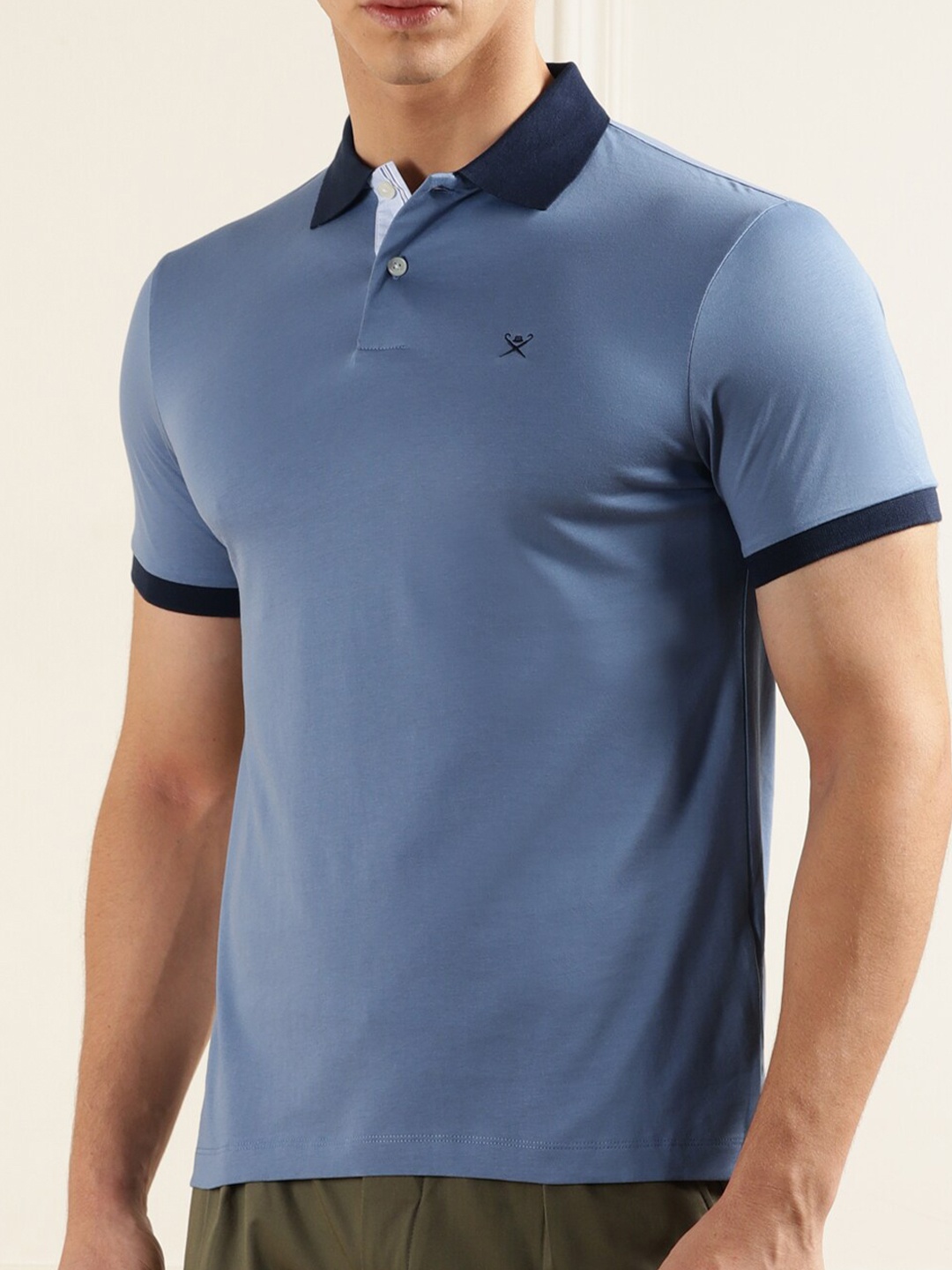 

HACKETT LONDON Polo Collar Cotton T-shirt, Blue