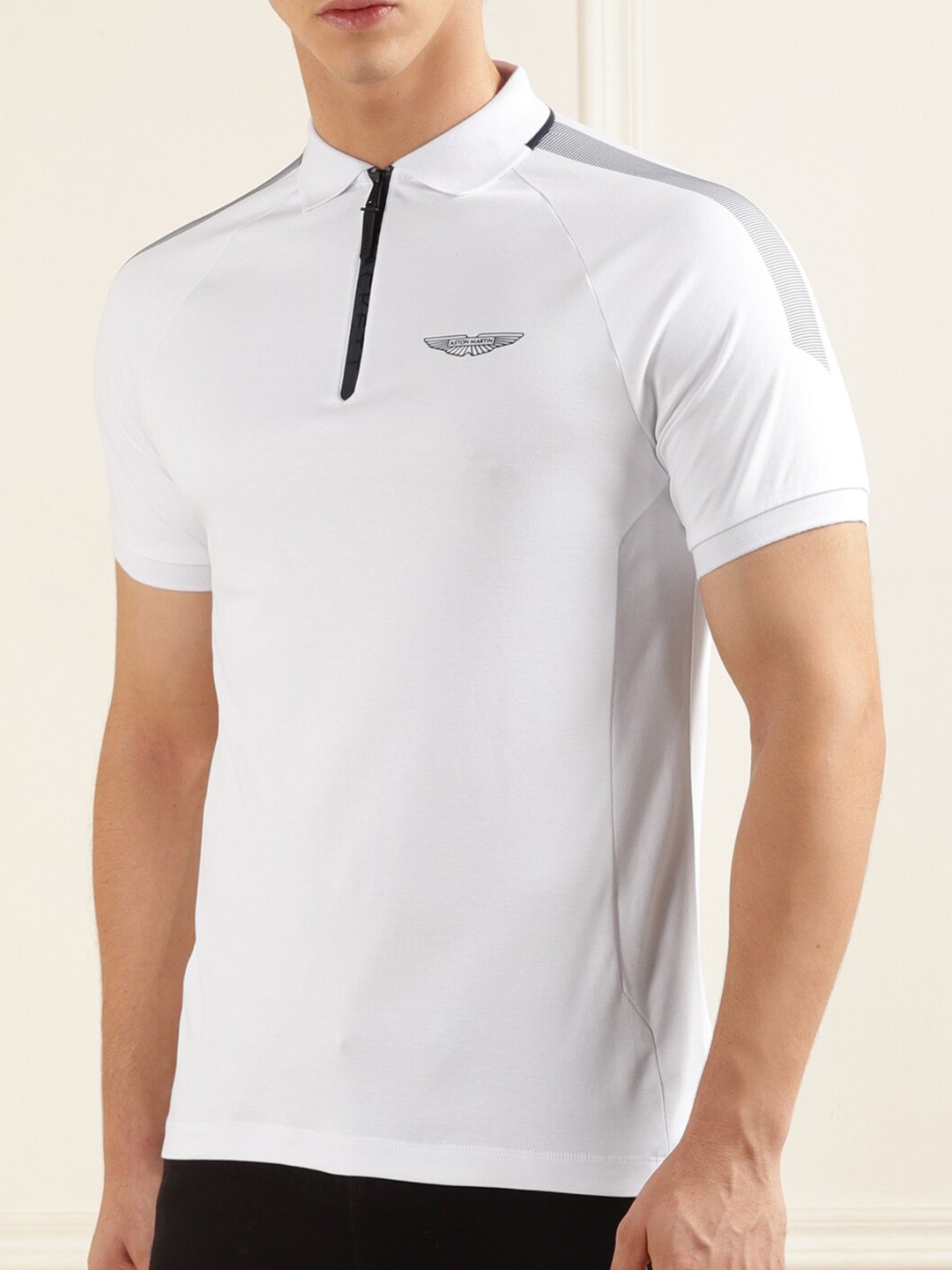 

HACKETT LONDON Polo Collar Raglan Sleeve Cotton T-shirt, White
