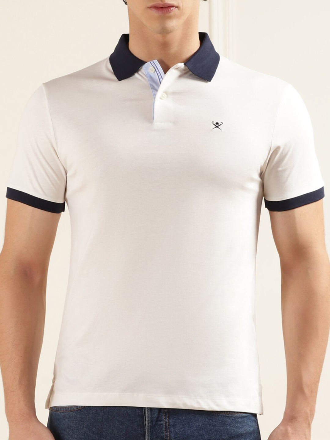 

HACKETT LONDON Polo Collar Cotton T-shirt, White