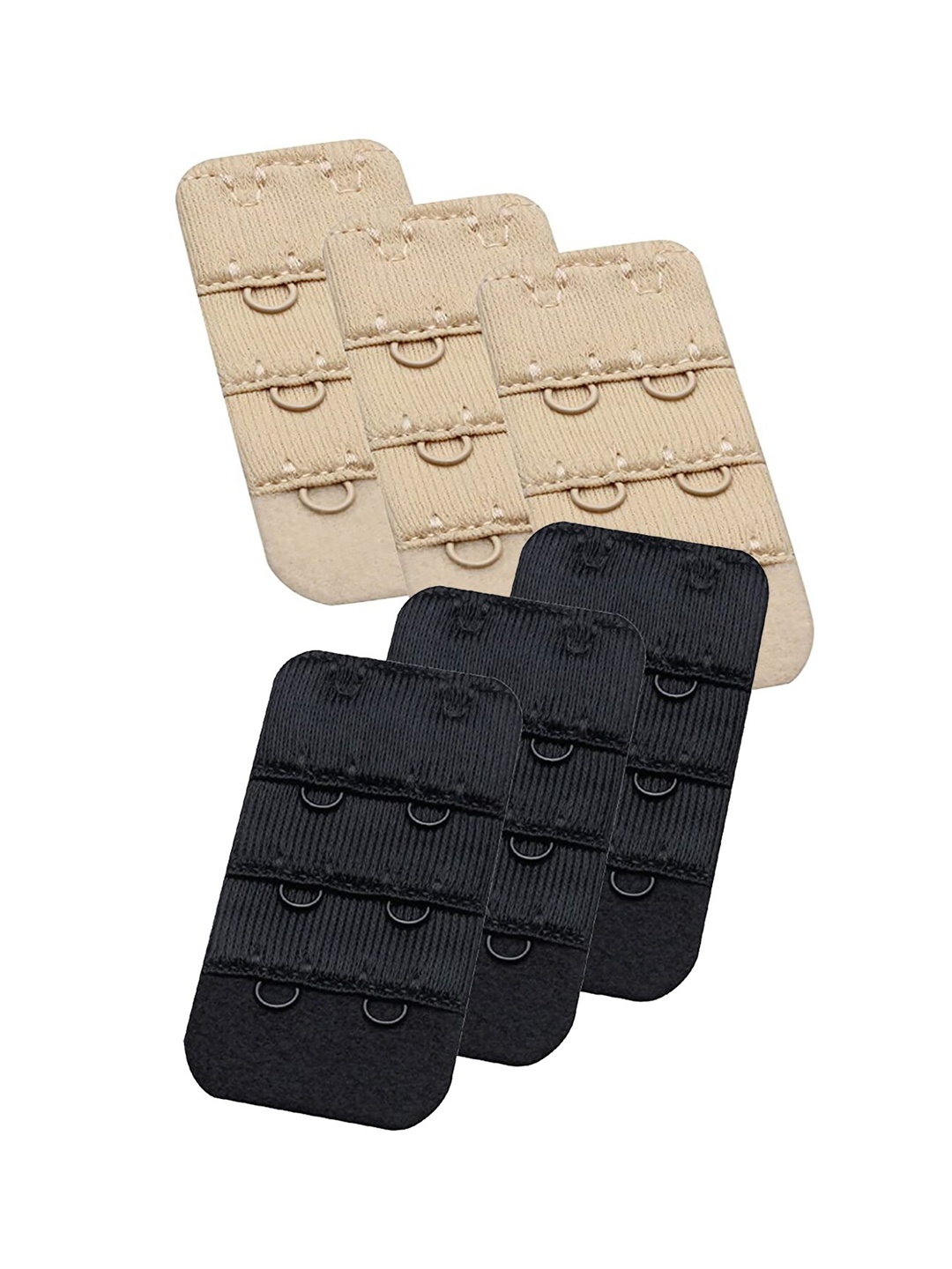 

FashionRack Set Of 6 Bra Extenders, Black