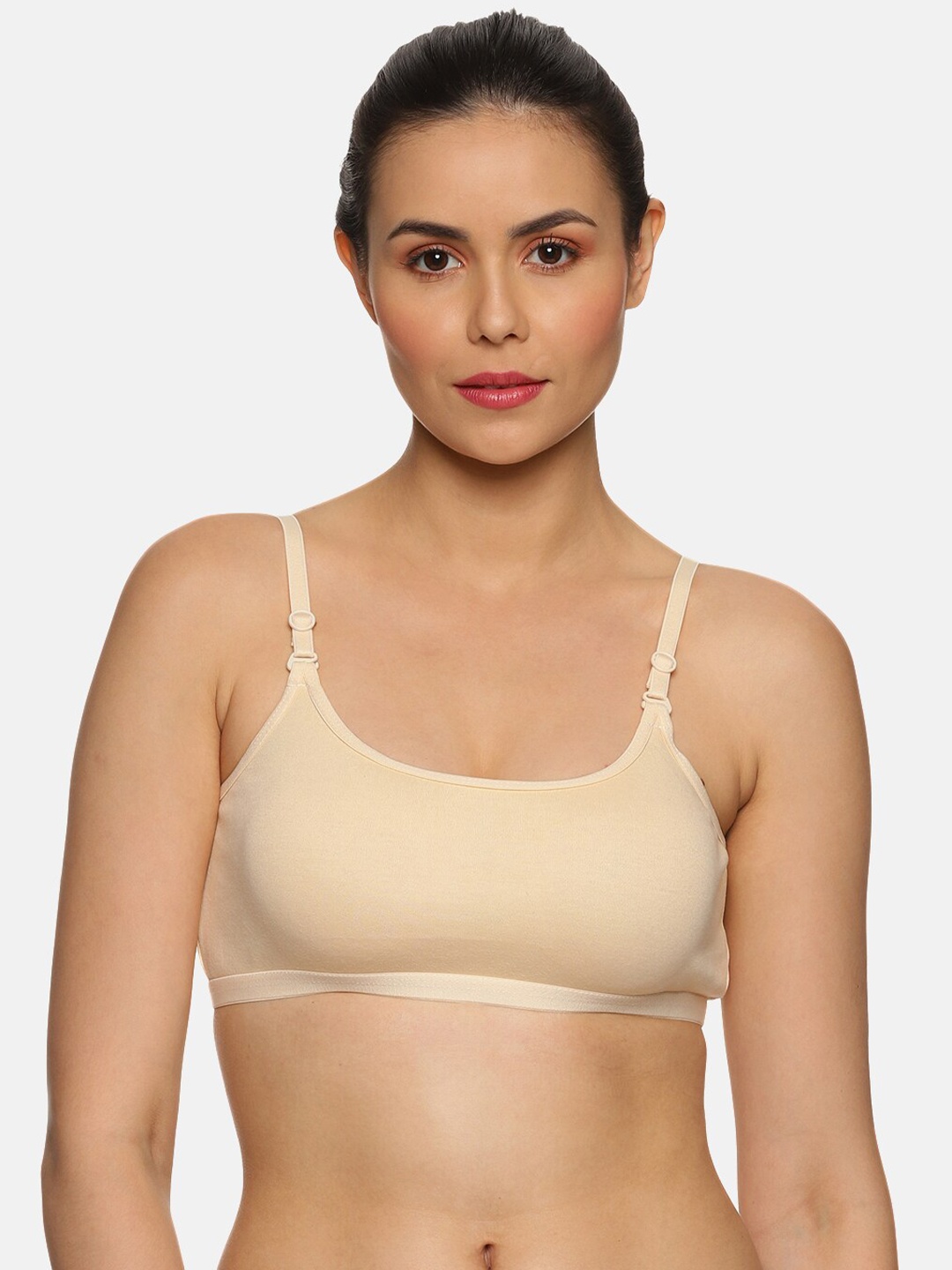 

NOT YET by us Seamless Super Support Non-Padded Cotton Bra, Cream