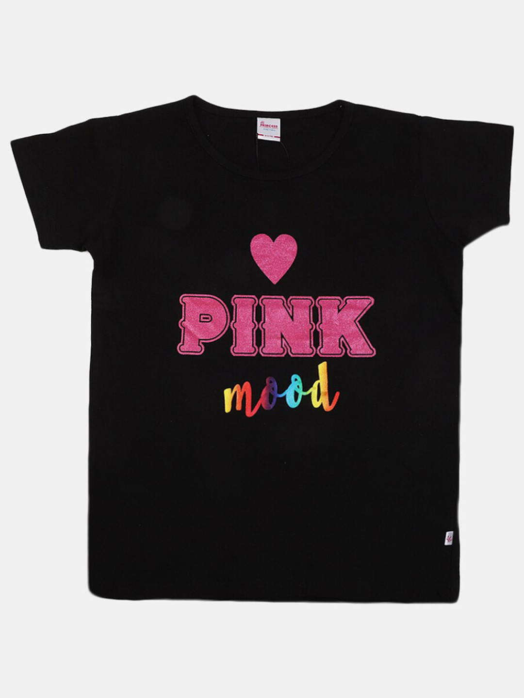 

V-Mart Girls Typography Printed Cotton Casual T-Shirt, Black