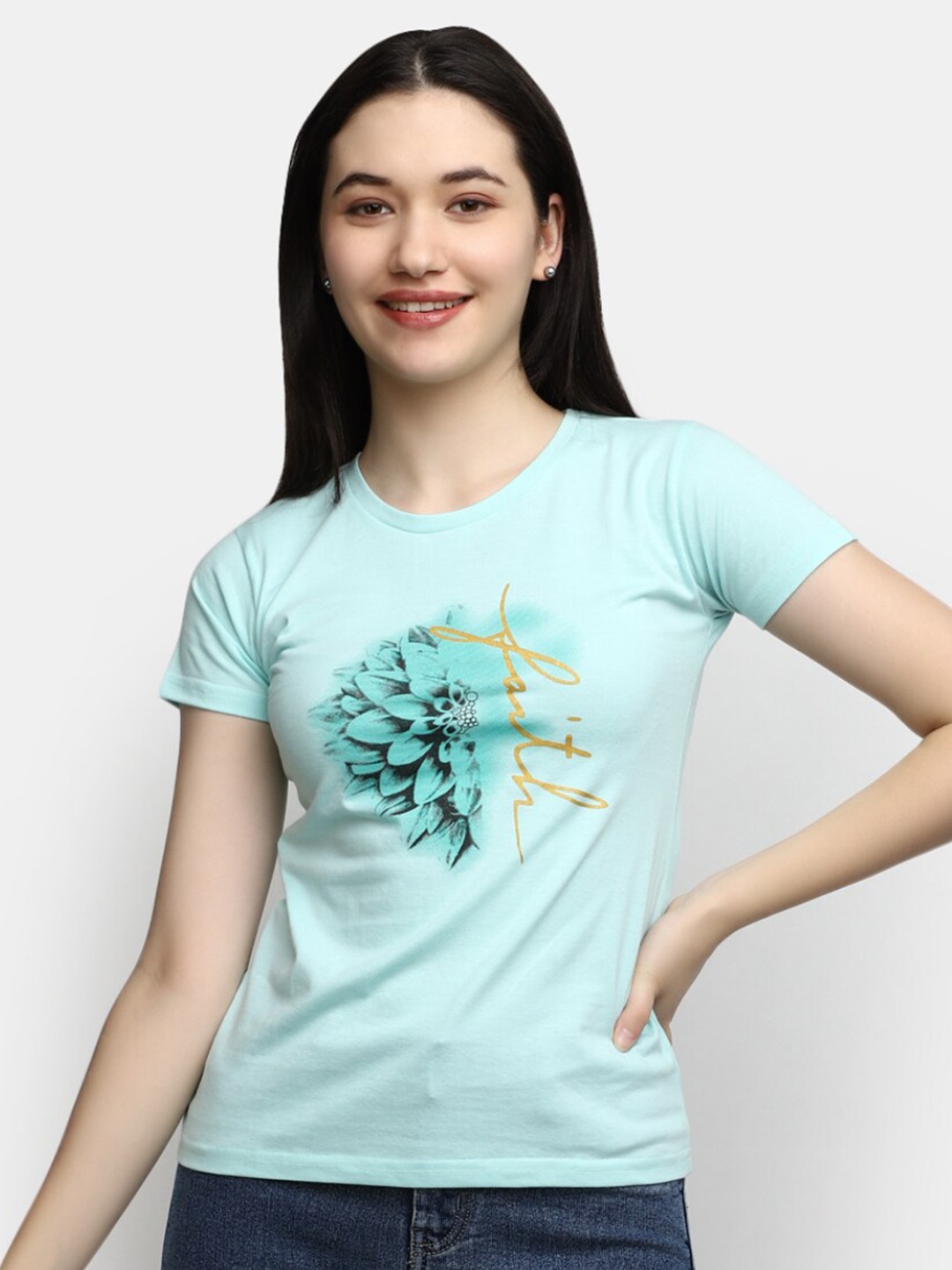 

V-Mart Graphic Printed Cotton T-shirt, Green