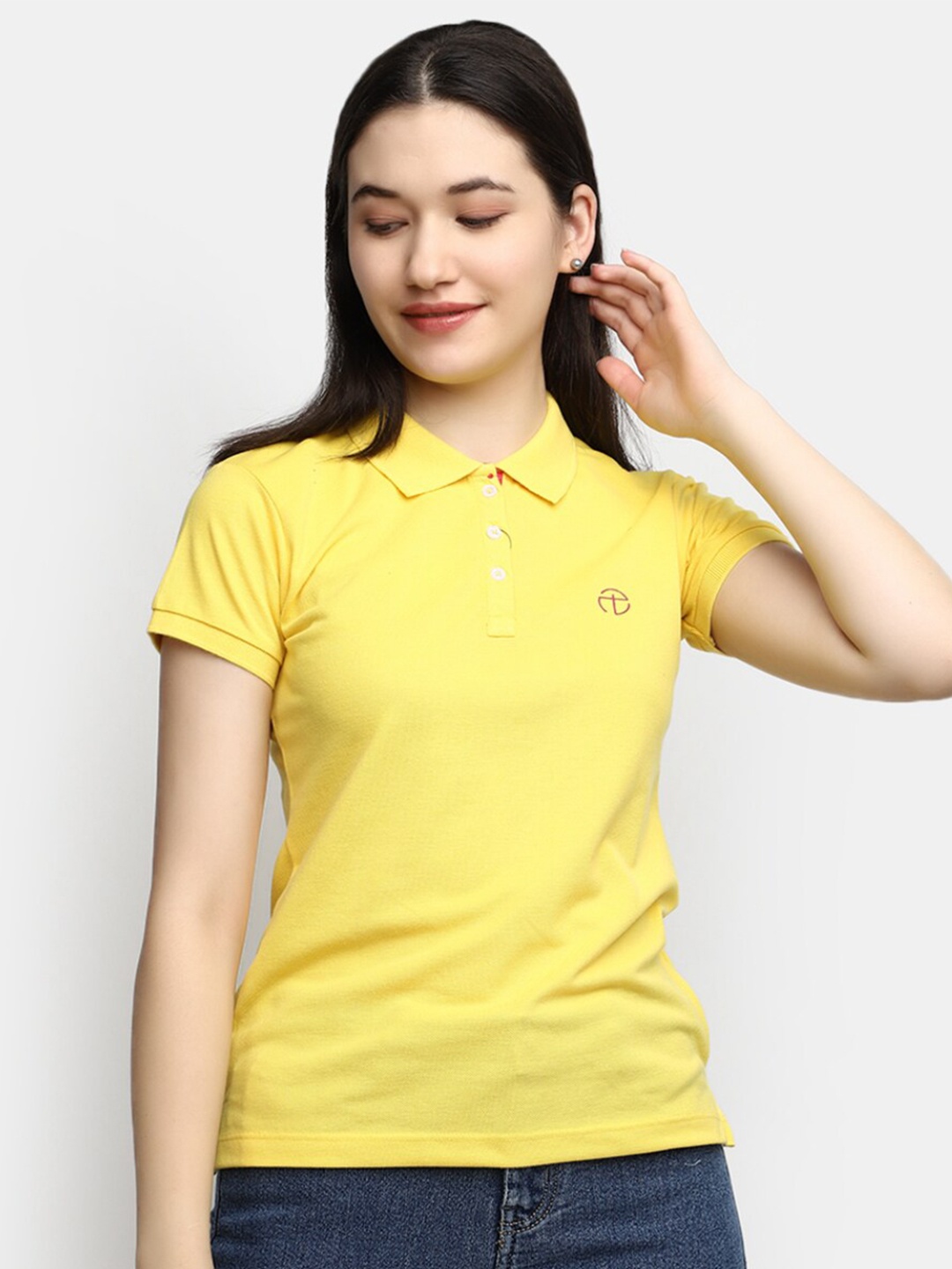 

V-Mart Polo Collar Regular Fit Cotton T-shirt, Yellow