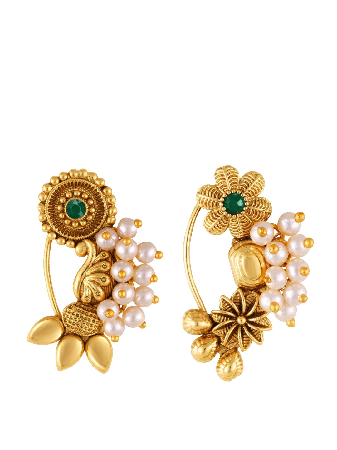 

Vighnaharta Set Of 2 Gold-Plated & Studded Nosepins