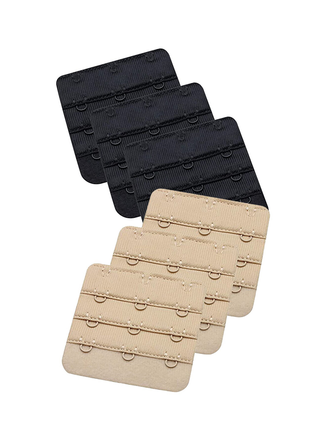 

FashionRack Set Of 6 Bra Extenders, Black