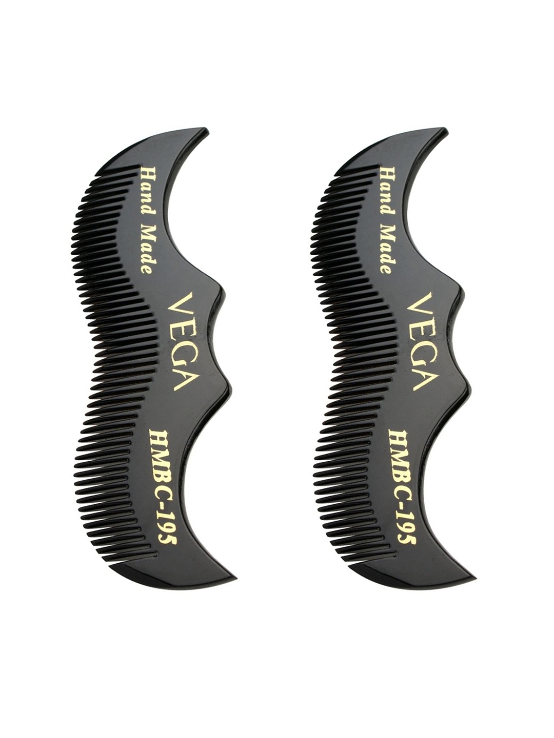 

VEGA Men Set of 2 Moustache Comb - Black - VC2HMBC-195