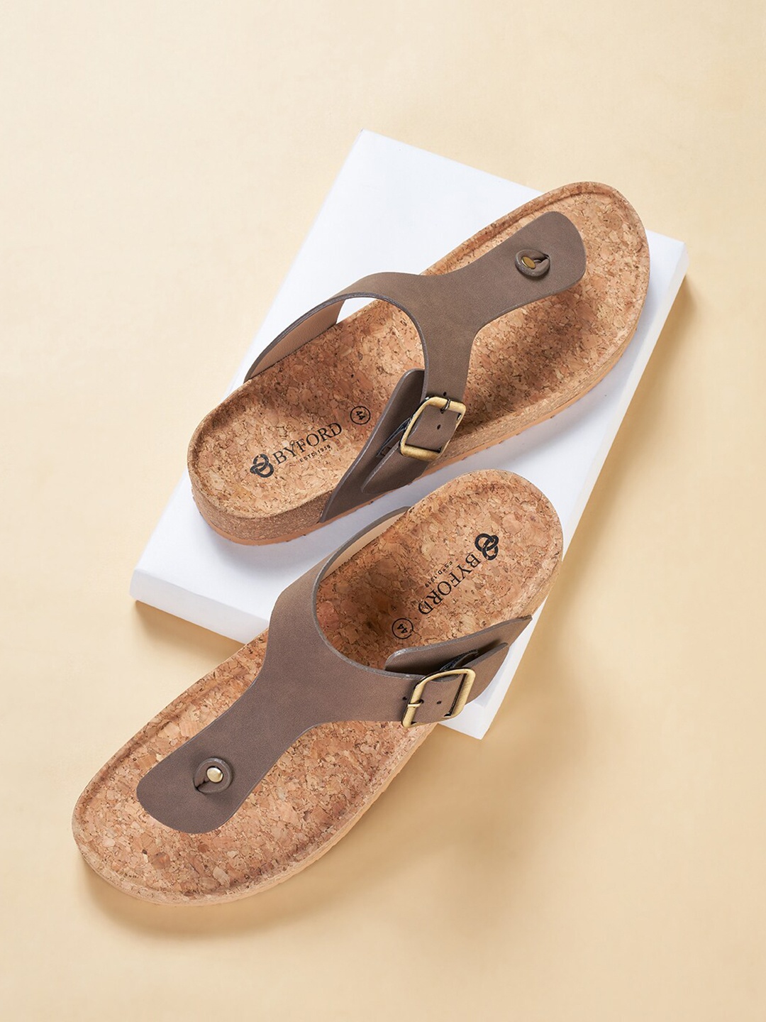 

BYFORD by Pantaloons Men Buckled Comfort Sandals, Brown