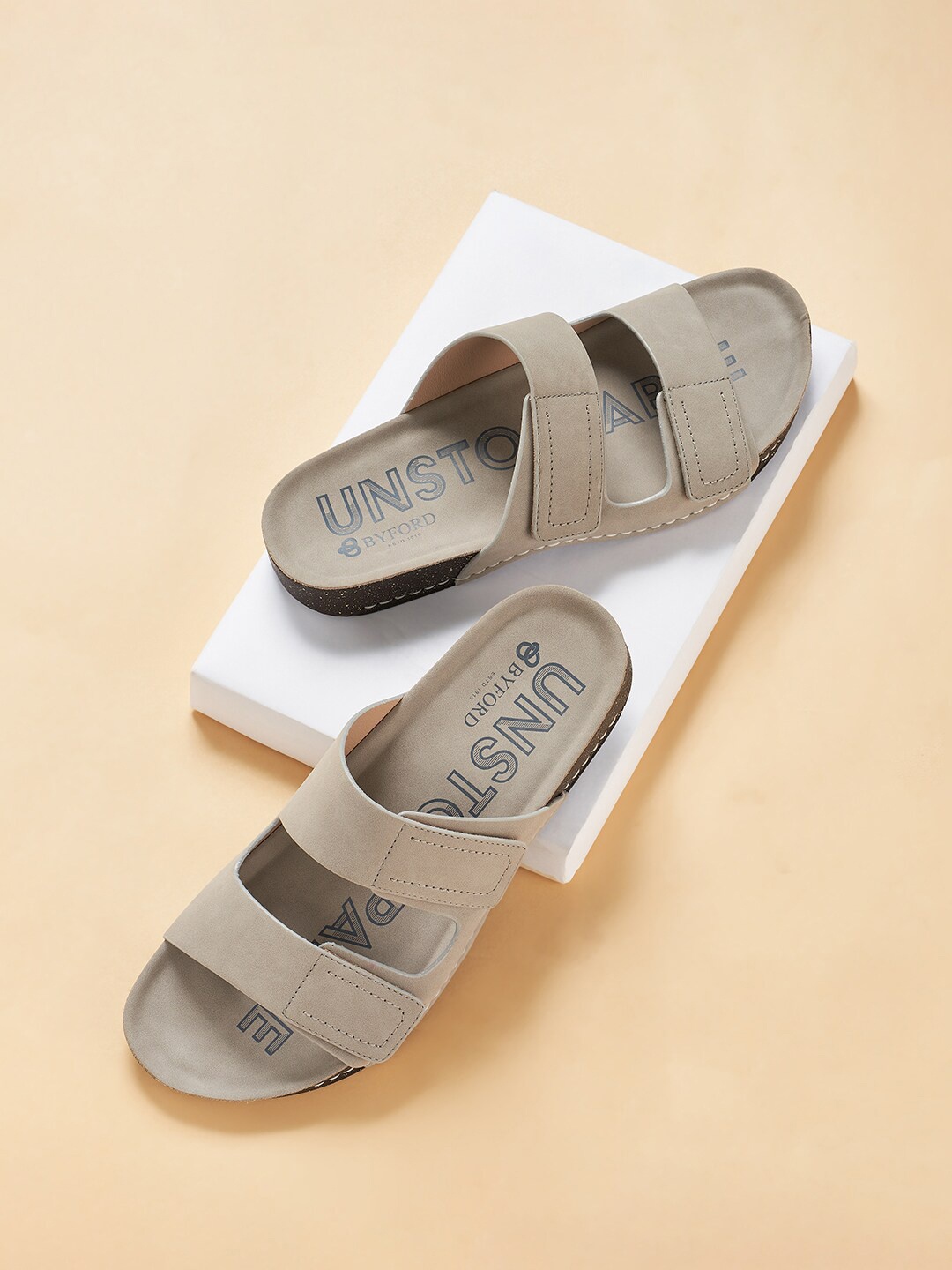 

BYFORD by Pantaloons Men Velcro Comfort Sandals, Grey