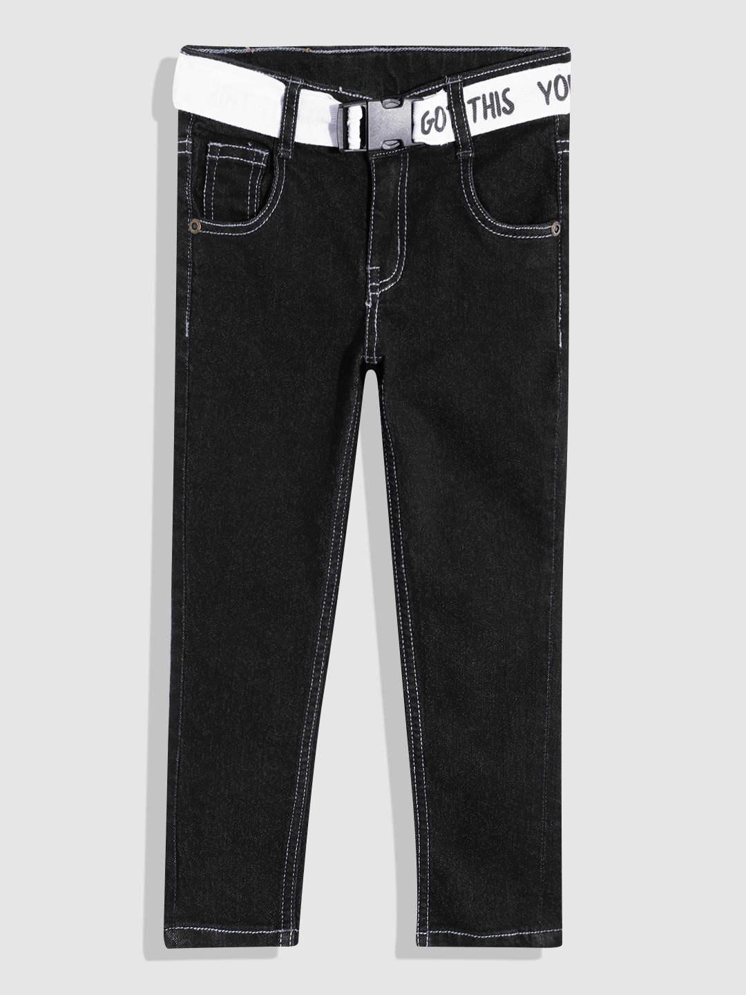 

YK Girls Slim Fit Jeans, Black