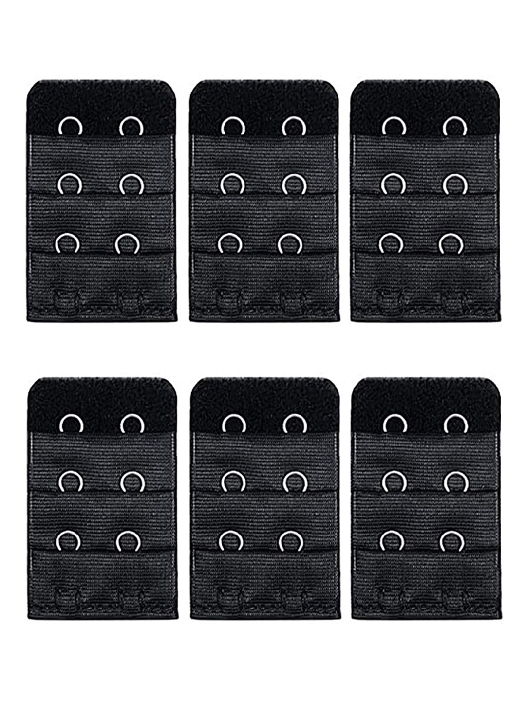 

FashionRack Set Of 6 Bra Extenders, Black