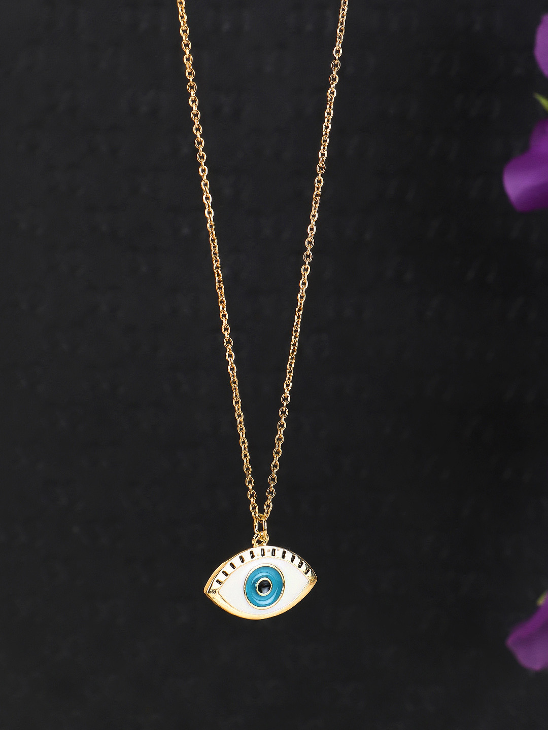 

Adwitiya Collection Women Gold-Plated Evil Eye Pendent With Chain