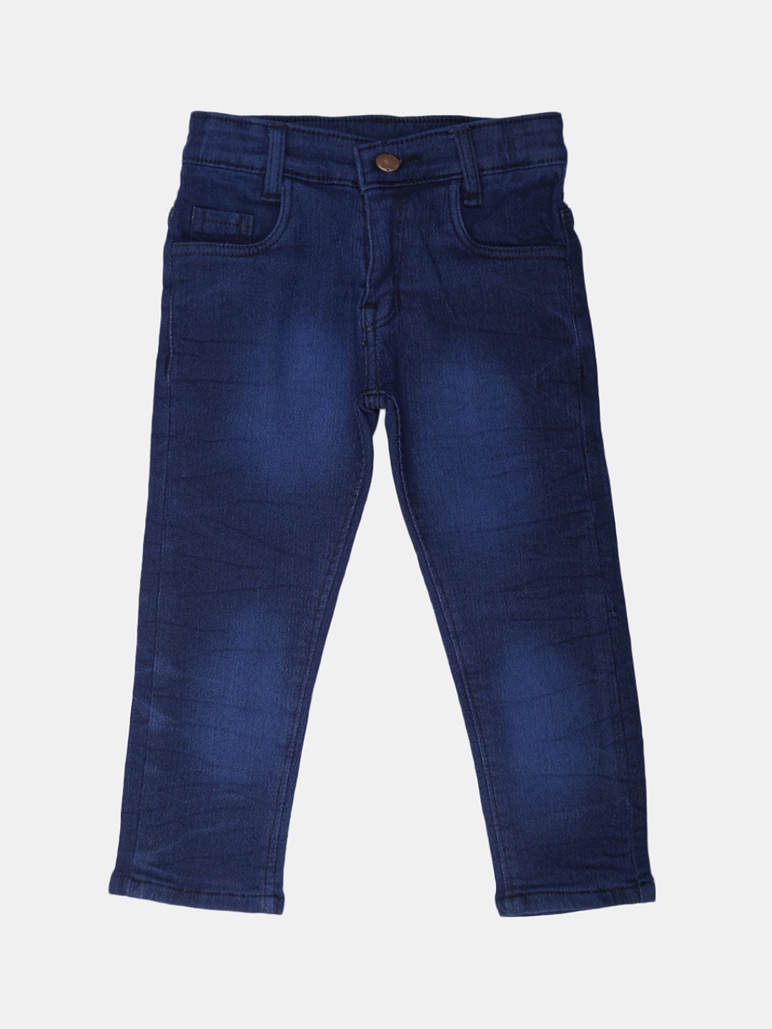 

V-Mart Boys Mid-Rise Clean Look Light Fade Stretchable Jeans, Blue