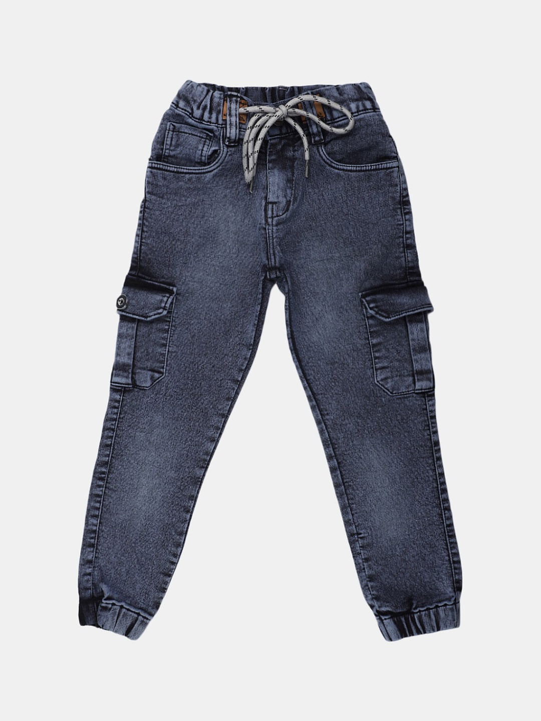 

V-Mart Boys Low Distress Heavy Fade Stretchable Clean Look Jeans, Blue