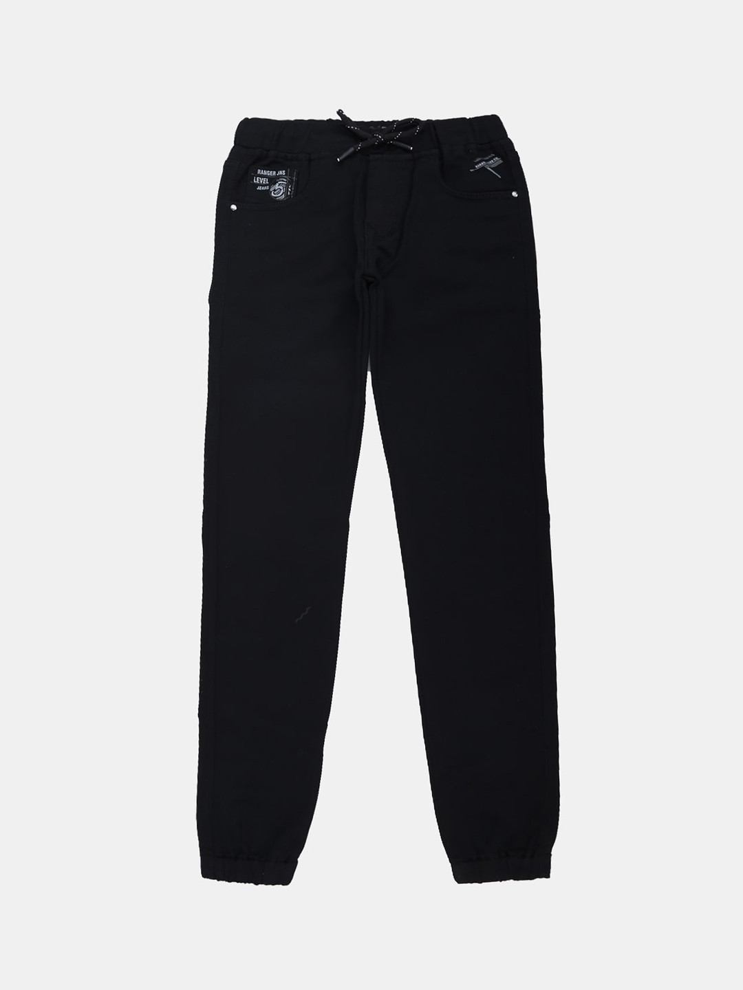 

V-Mart Boys Mid-Rise Clean Look Printed Stretchable Jeans, Black