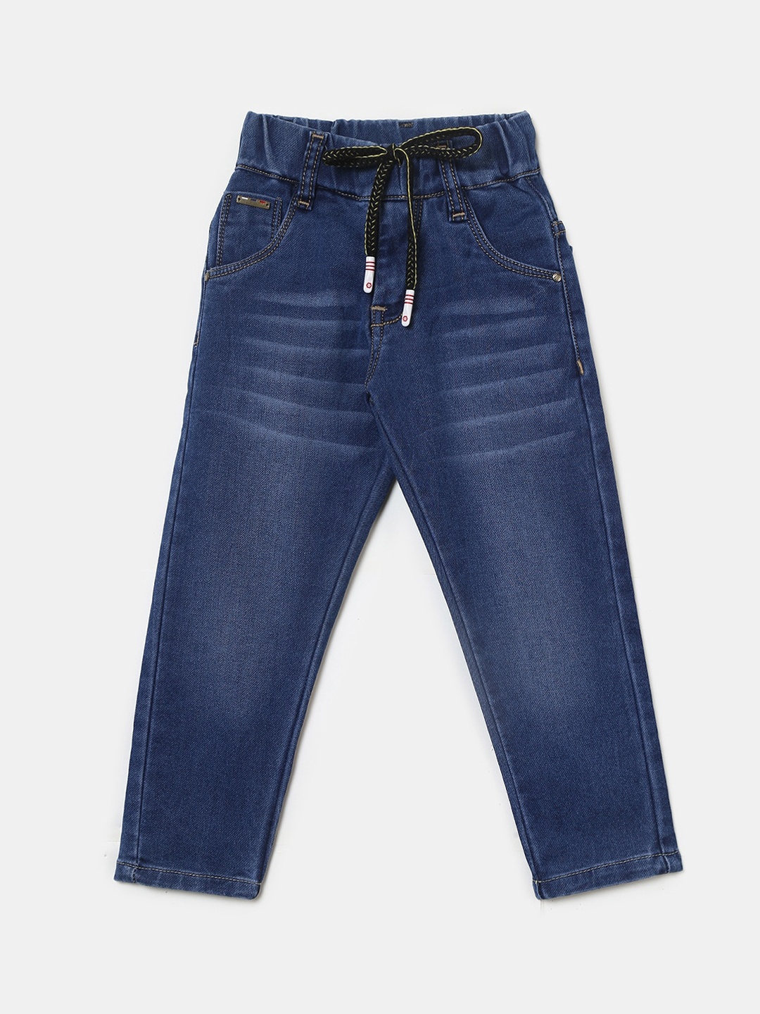 

V-Mart Boys Mid-Rise Clean Look Light Fade Stretchable Jeans, Blue